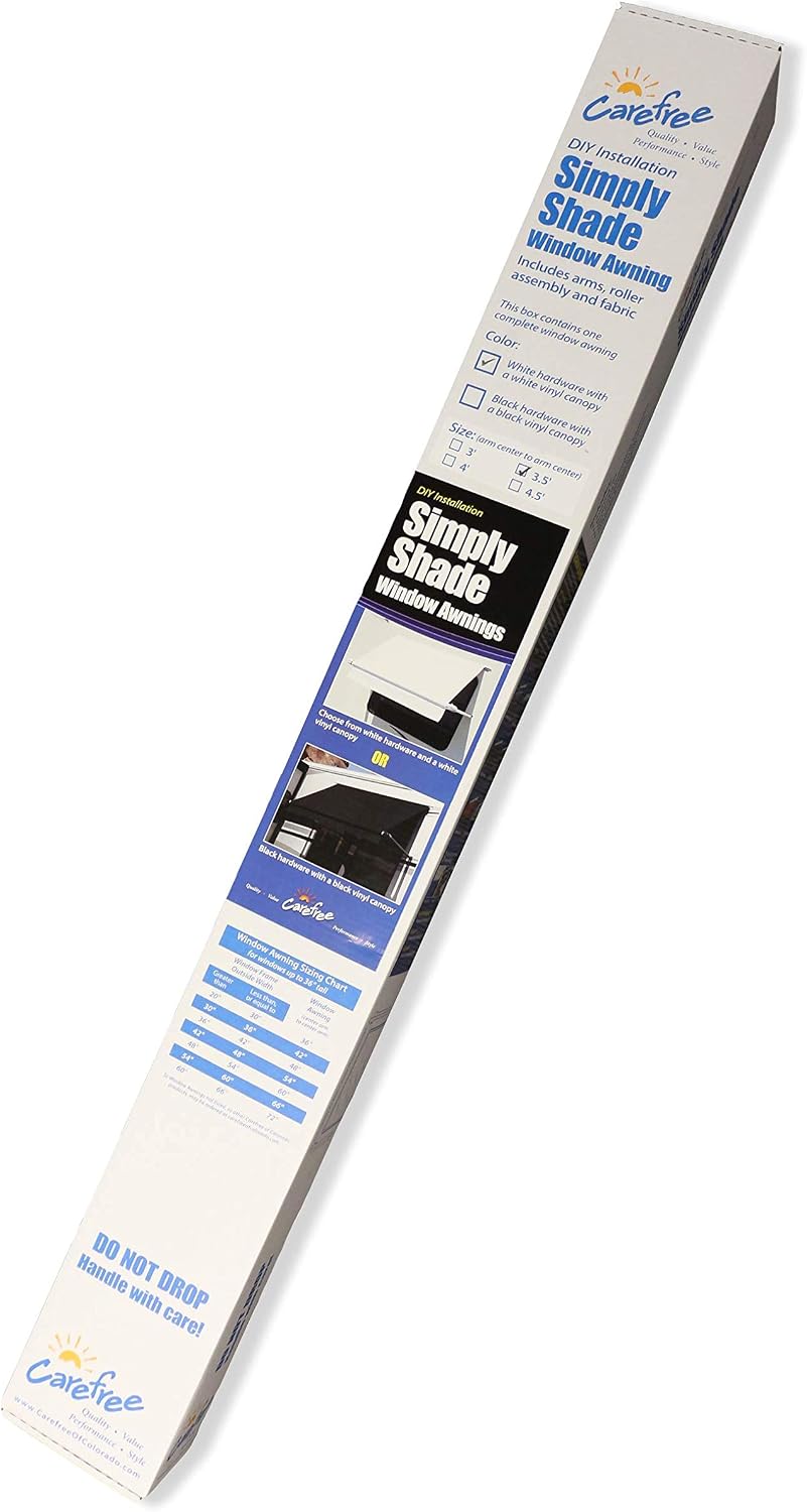CAREFREE WG0604E4EB Simply Shade RV Window Awning-Black Vinyl-6' (72")