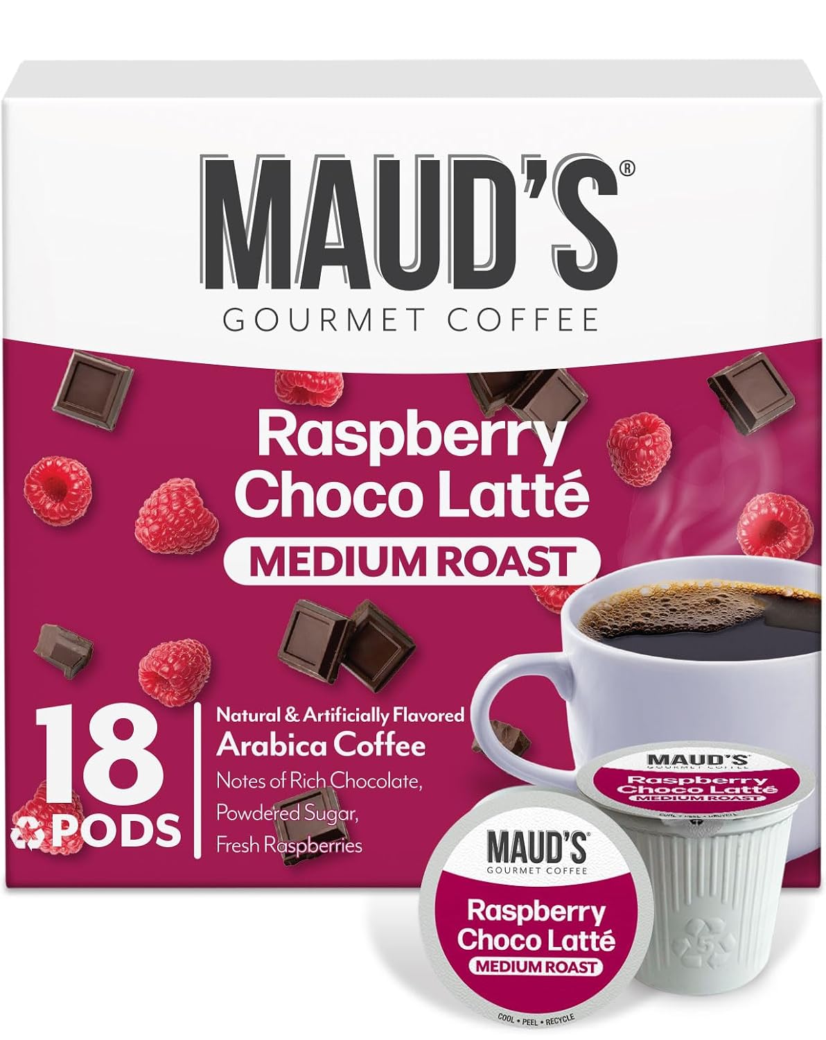 Maud's Family Pack Coffee Pods Variety Pack, 136ct, 12 Assorted Flavors | Medium Roast Flavored Coffee in Single Serve Pods – 100% Arabica Coffee, Compatible with Keurig Coffee Makers