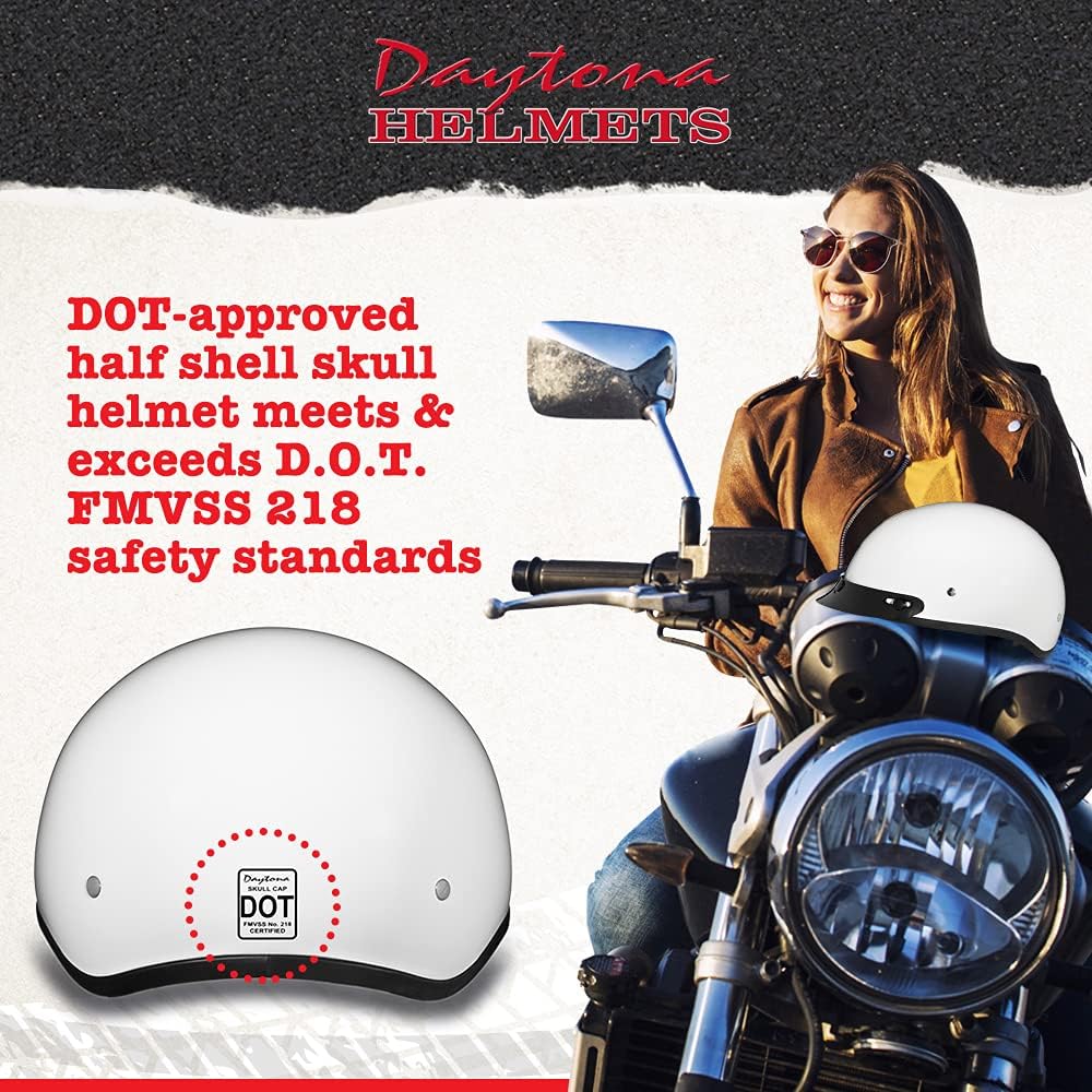 Motorcycle Helmet Half Skull Cap - Lightweight & Stylish DOT Approved Helmets for Adults - Perfect for Men and Women Riders - Comfortable & Secure Fit- Stylish Protection for Everyday Riding