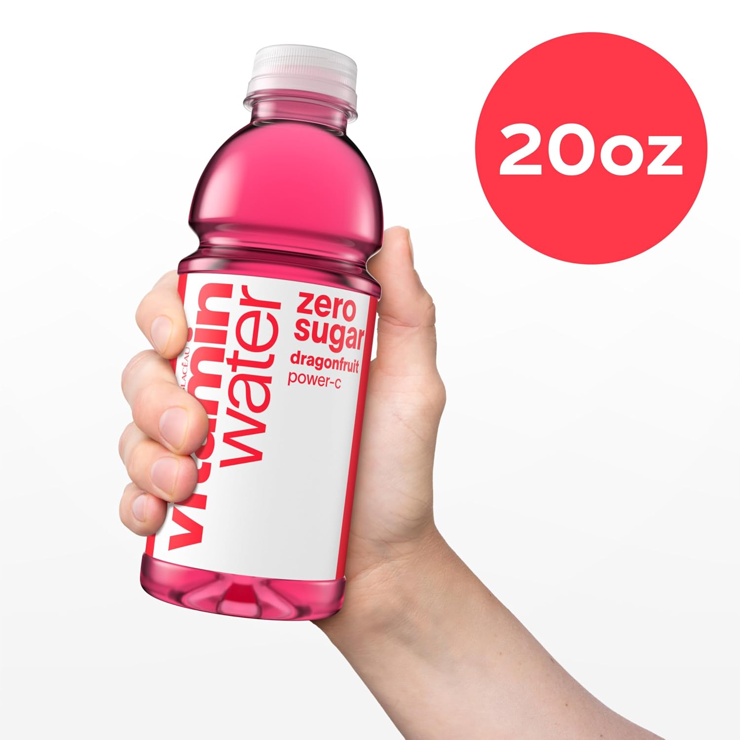 vitaminwater Power-C Dragonfruit Water Beverage, 16.9 fl oz, 6 pack | Bottled, nutrient-enhanced flavored water drink with 90 calories per bottle, antioxidants, and vitamins
