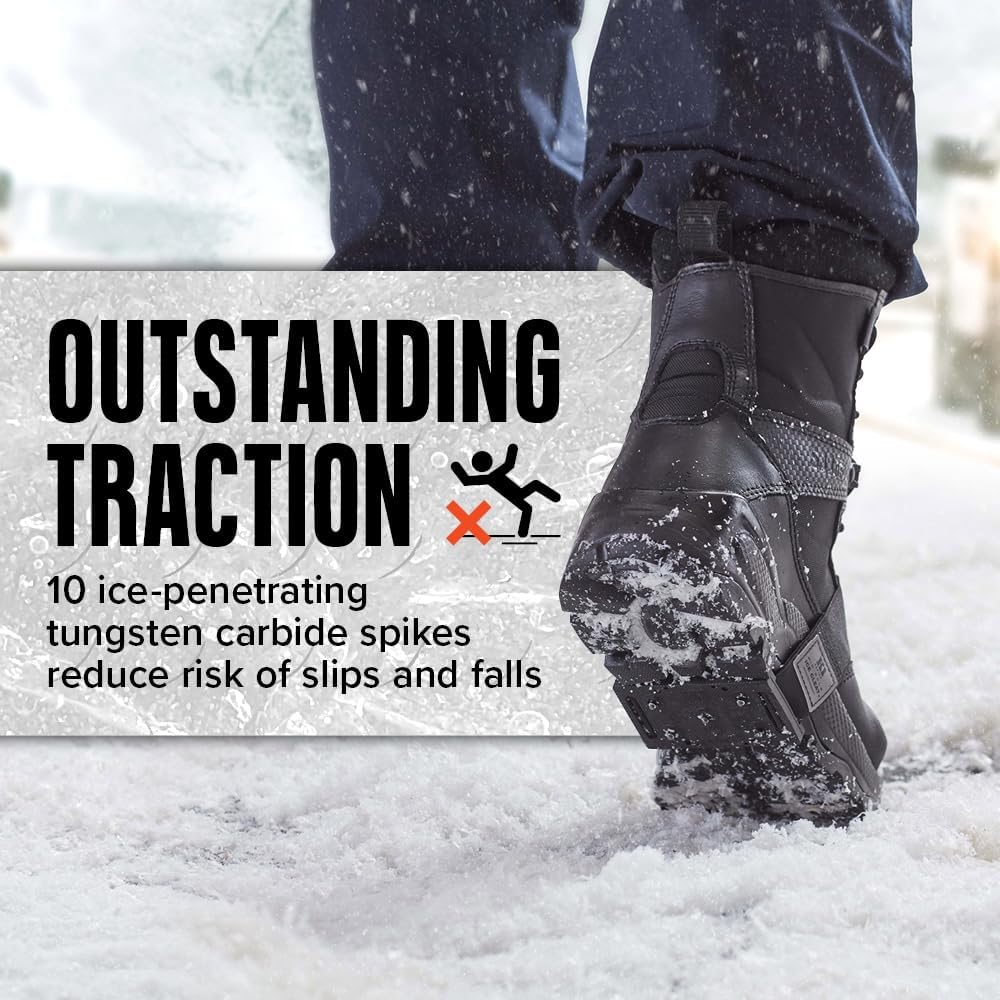 K1 Mid-Sole Ice Cleats for Men & Women - Rotatable Traction Aids For Winter Snow - Hi Vis - Low Profile