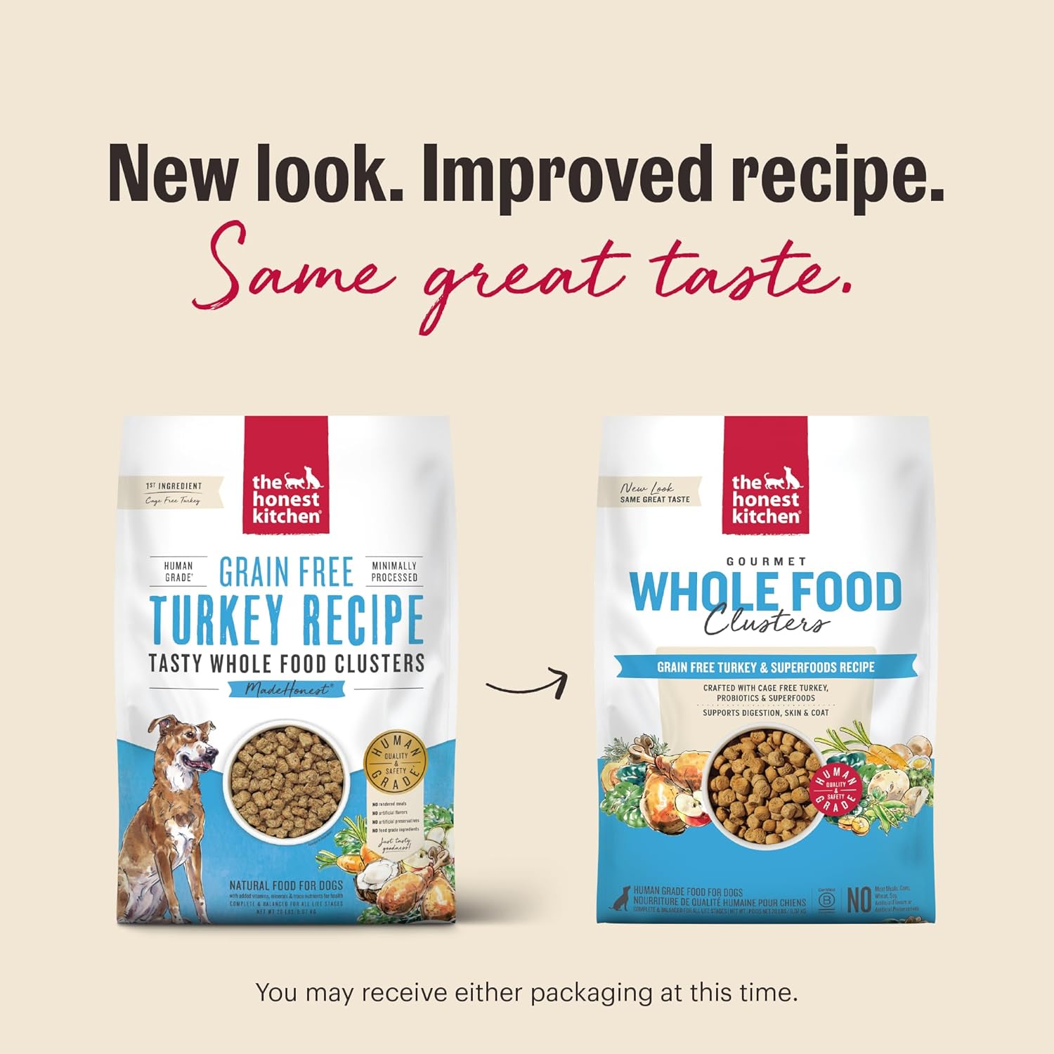 The Honest Kitchen Grain Free Beef & Superfoods Whole Food Clusters, Human Grade Dry Dog Food, Vet-Crafted Nutritional Support for Skin, Coat, Digestion & Overall Wellness, 20 lb Bag