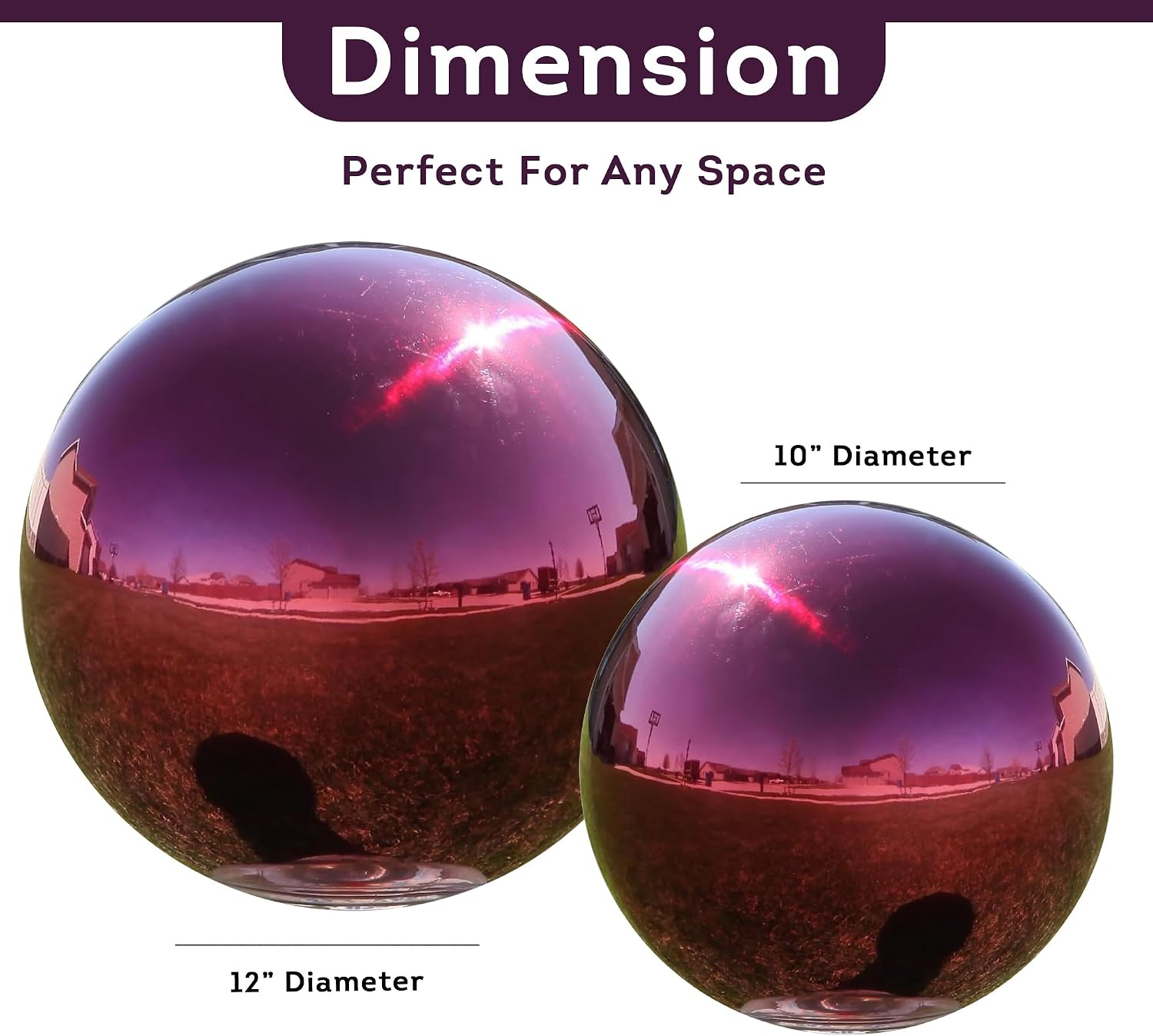 Lily's Home 12 Inch Stainless Steel Gazing Globe Mirror Ball, Colorful and Shiny Addition to Any Garden or Home, Ideal As a Housewarming Gift, Silver