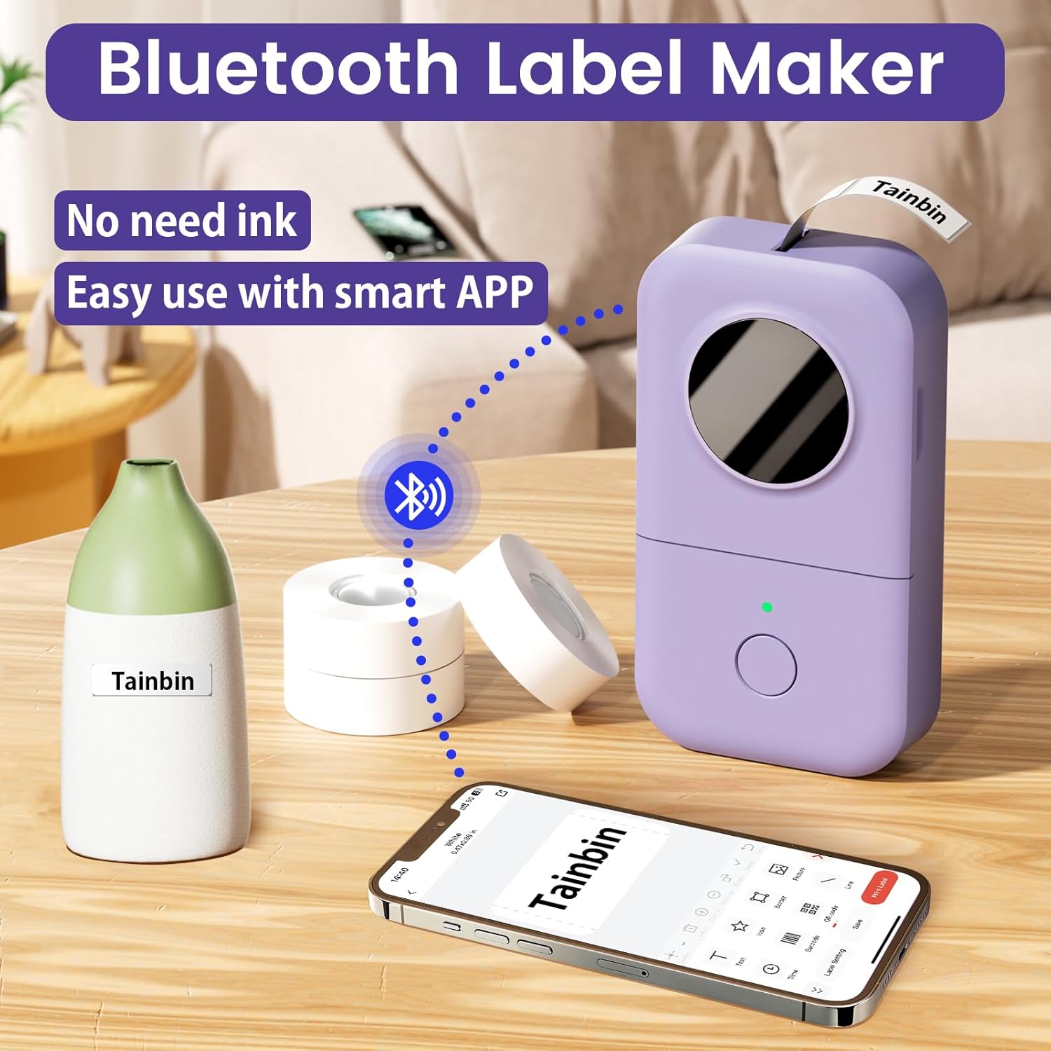 Phomemo Label Maker, D30 Bluetooth Mini Label Maker Machine with Tape