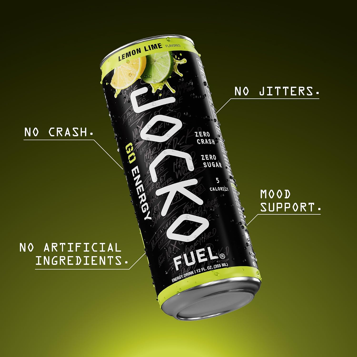 Jocko Fuel GO Energy Drinks, Sour Apple, 12 oz | 12 Pack