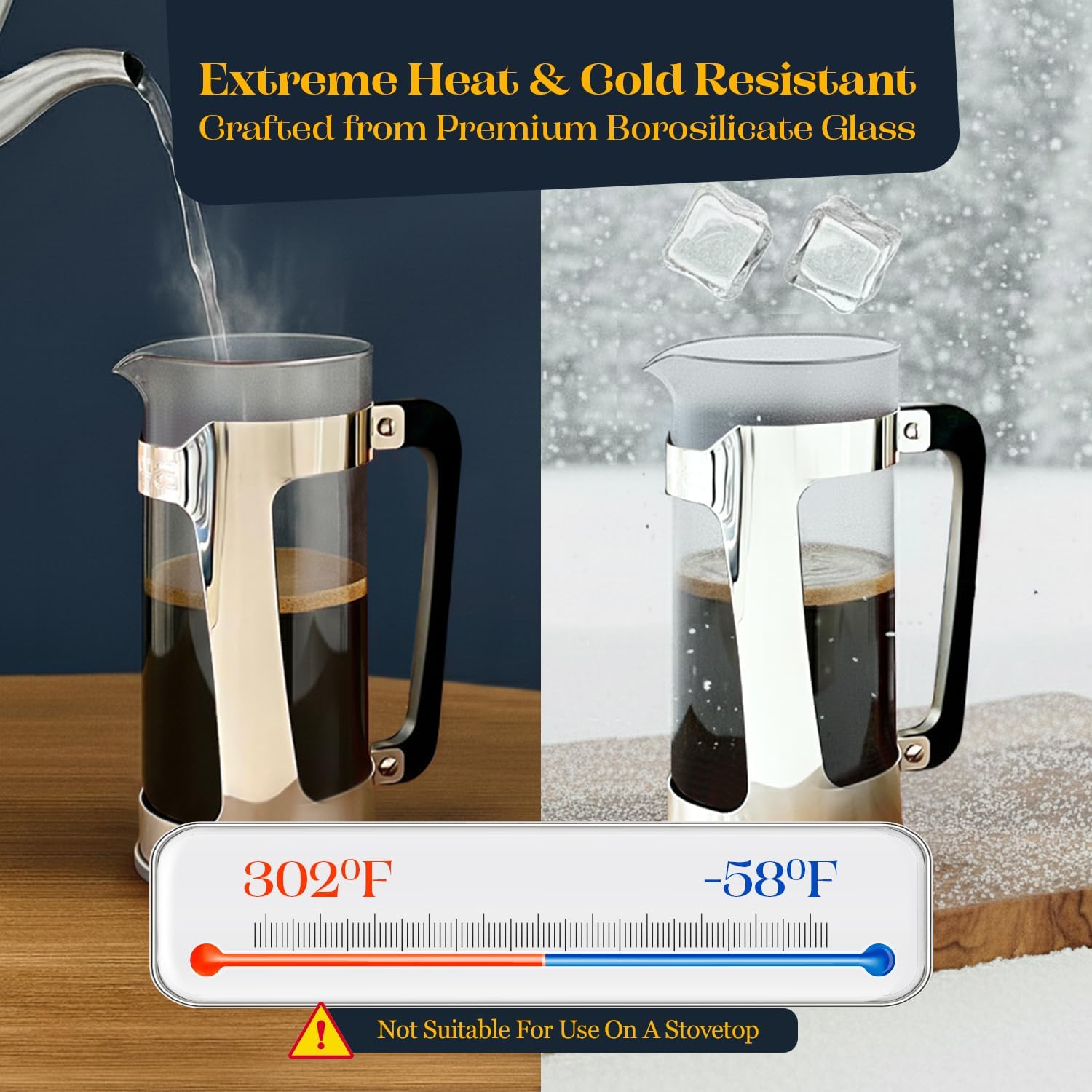 ESPRO P3 French Press Coffee Maker, 32oz, Black, Double Micro Filter Press | Grit-Free Coffee Press, Thicker Borosilicate Heat Resistant Glass french press, Tea Press, Easy Coffee Brewer, Tea Brewer