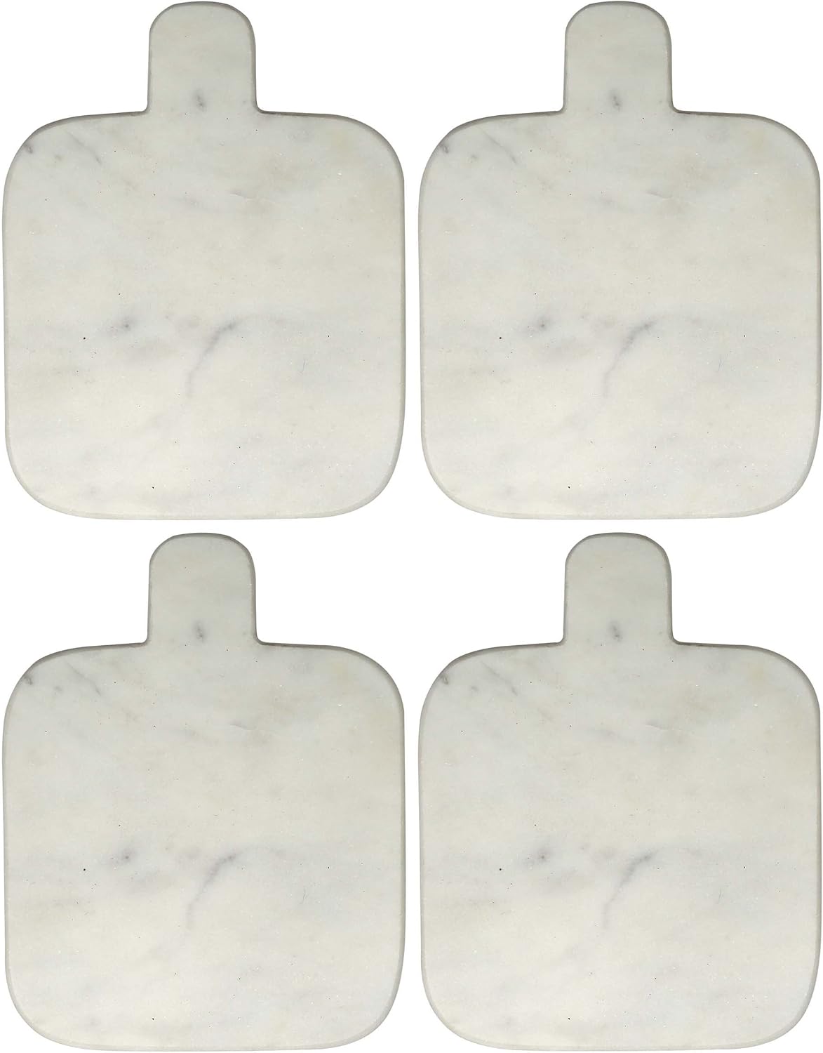Thirstystone 4 Pack Natural Marble Square Coasters with Protective Cork Backing, Elegant, Luxourious, Easily Wipes Clean