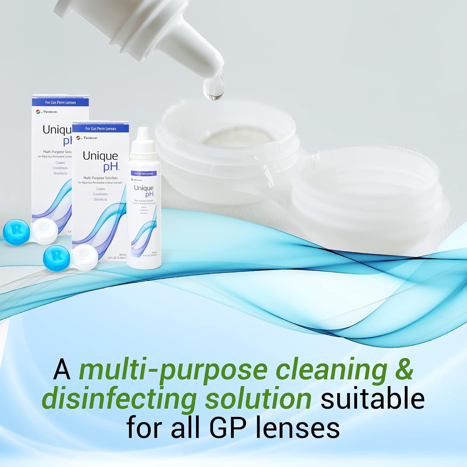 Menicon Unique pH Multipurpose Contact Lens Solution with Lens Case 4 fl oz