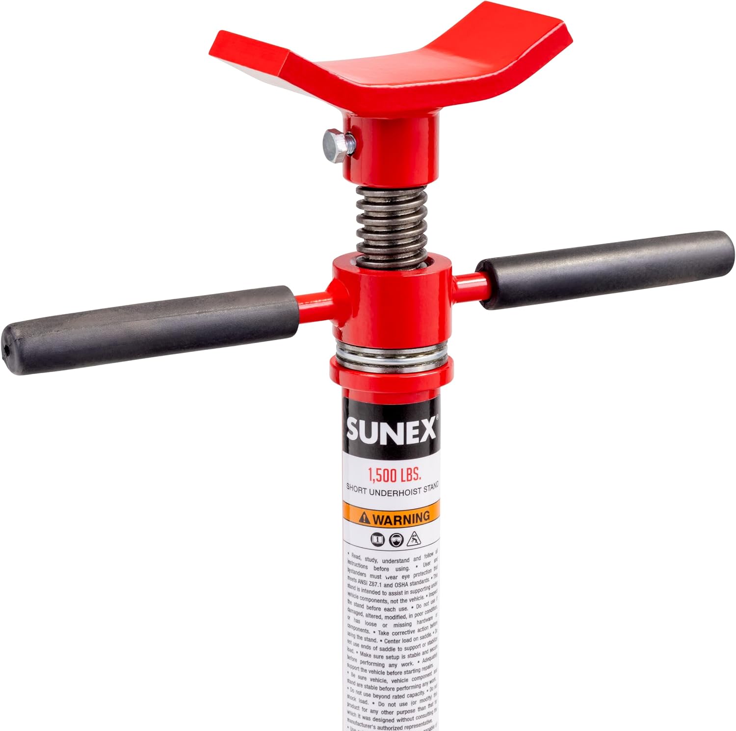 SUNEX TOOLS 6810A, Underhoist Support Stand with Foot Pedal, ¾ Ton Capacity, Large Base, Bearing Mounted Spin Handle, Height Adjustment Under Load, Lightweight, Supports Vehicle Components Only