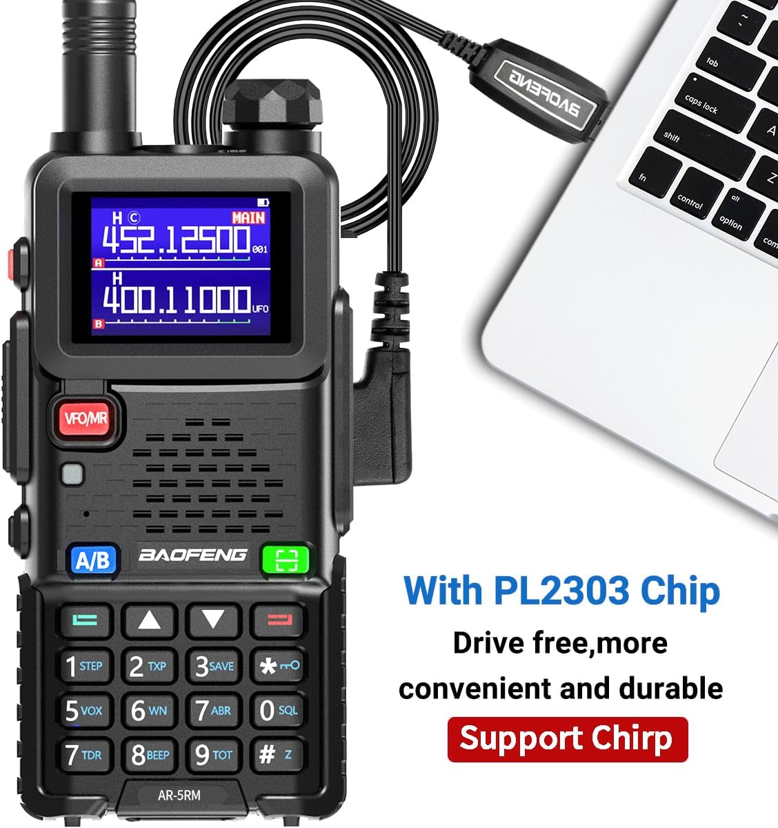 Baofeng Radio Ham Radio Handheld UV-5R Upgrade Long Range Rechargeable AR-5RM 10W NOAA Weather Emergency Tactical Two Way Radio with Programming