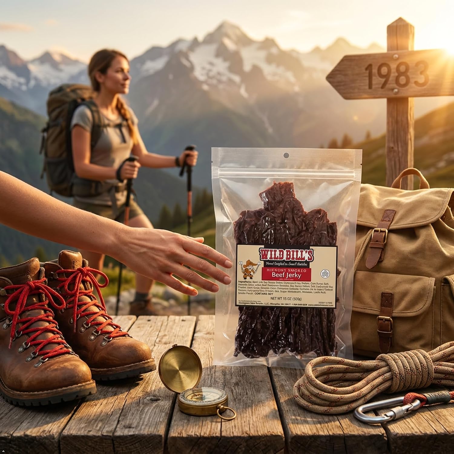 Wild Bill's Hickory Smoked Beef Jerky Strips, 30 Ct, 15 Oz | Keto, Low-Carb And High-Protein, Made In The USA, USDA Inspected, Marinated In Soy Sauce, Garlic, Black Pepper, Chewy Texture