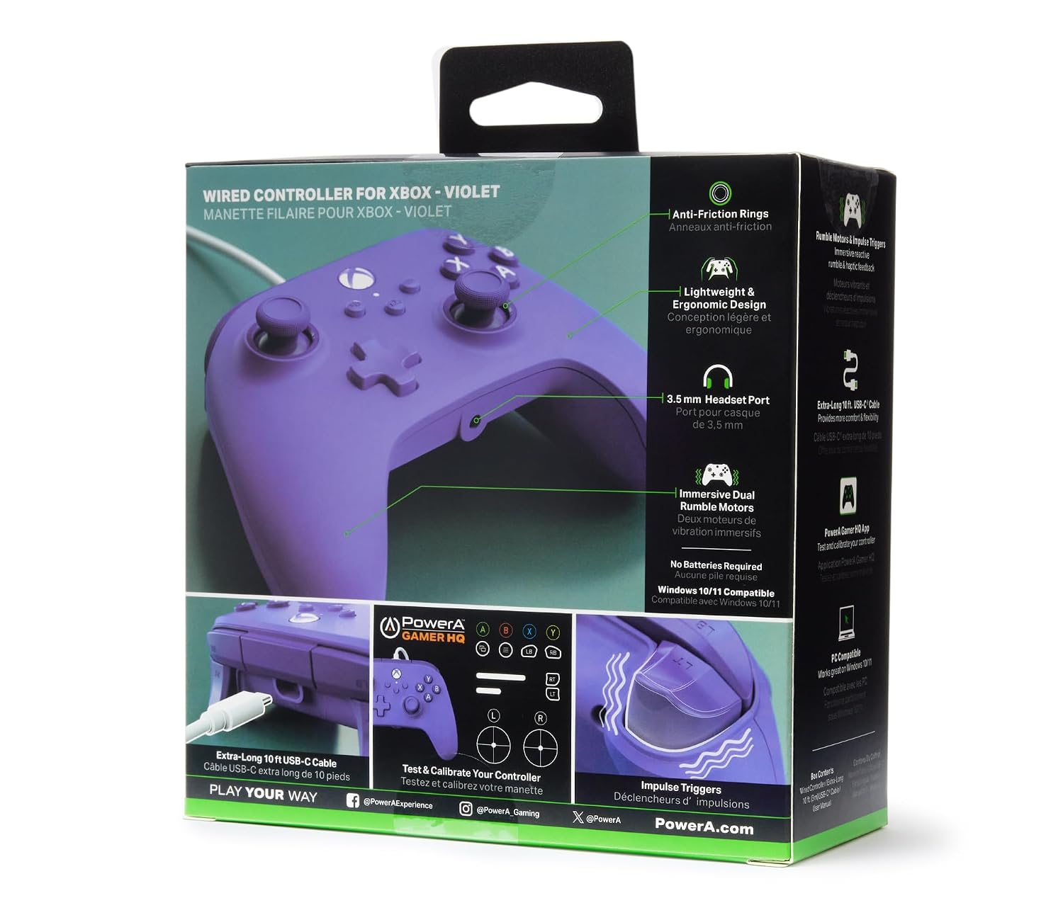 PowerA Wired Controller for Xbox Series X|S - blue, gamepad, video game/gaming controller, works with Xbox One, Officially Licensed