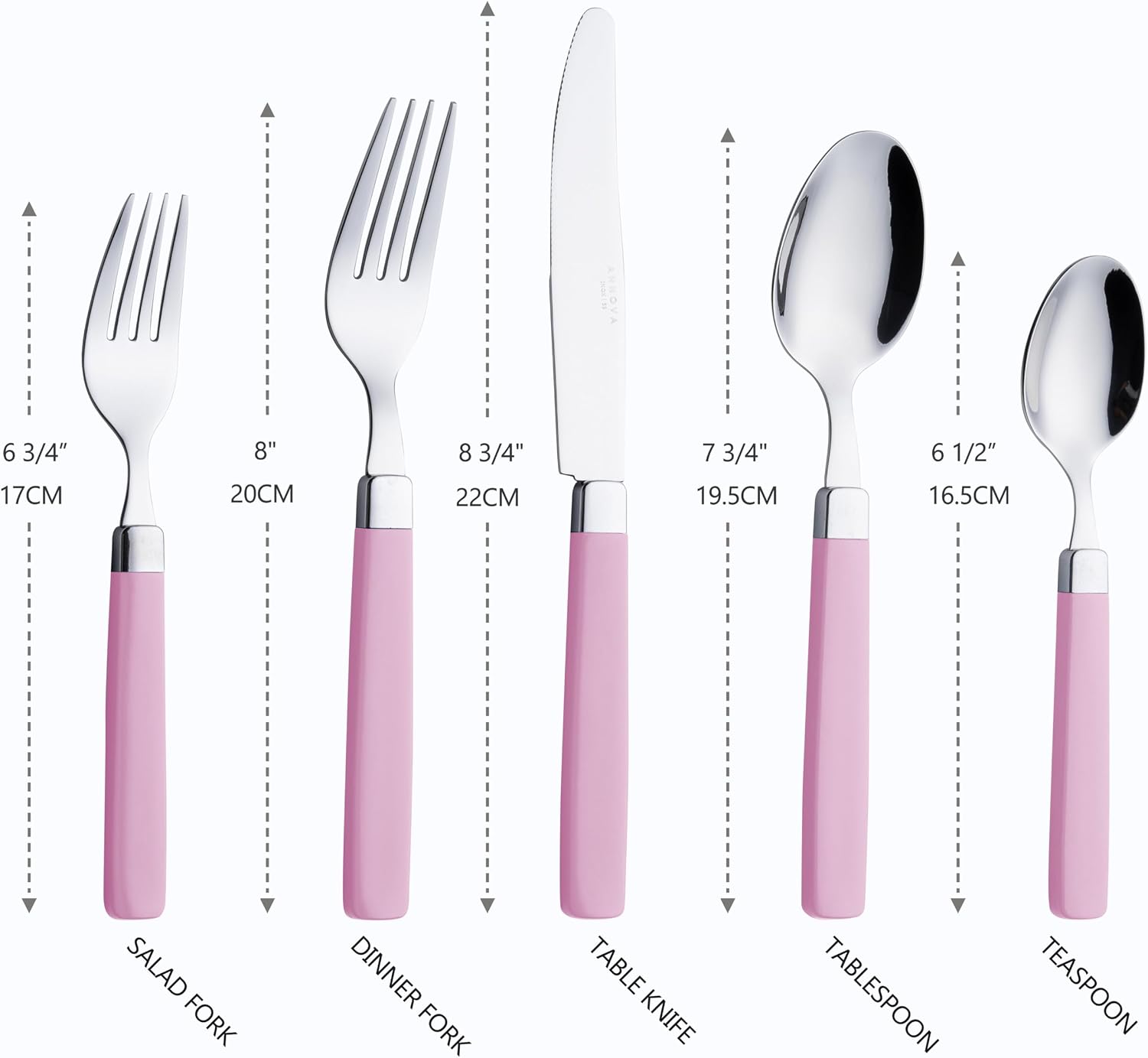 ANNOVA Silverware Set Stainless Steel Colorful Tableware Kitchen Flatware Set Utensils, Includes Dinner Knives, Forks, Spoons