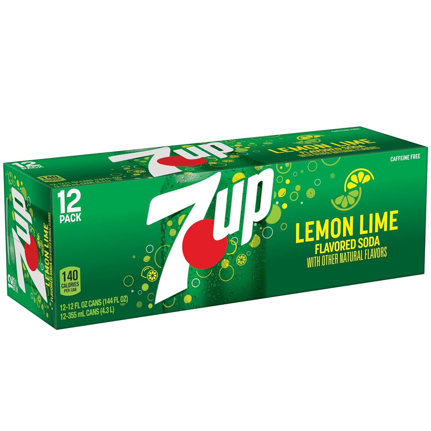7UP Lemon Lime Soda, 12 fl oz cans, 12 pack