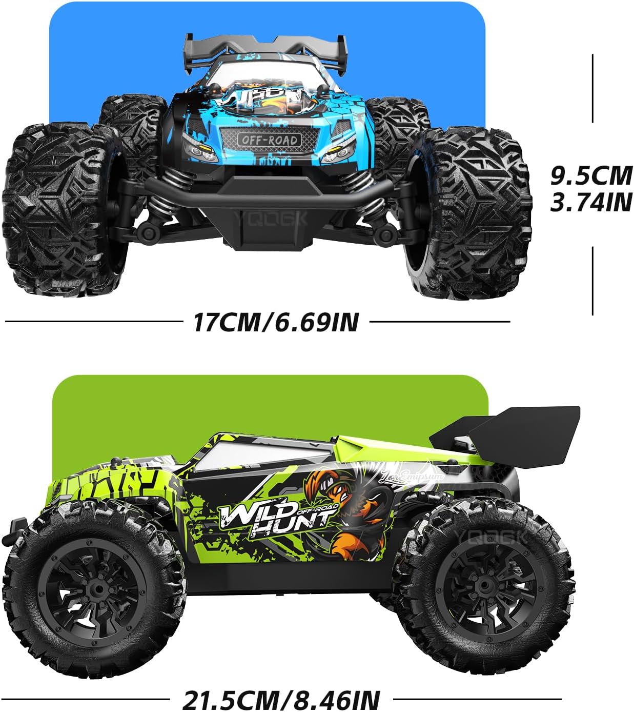 1/18 Scale High Speed RC Cars, 30KM/H 4WD Off-Road Remote Control Trucks for Adults and Kids Boys, All Terrain Truck Toys Gifts