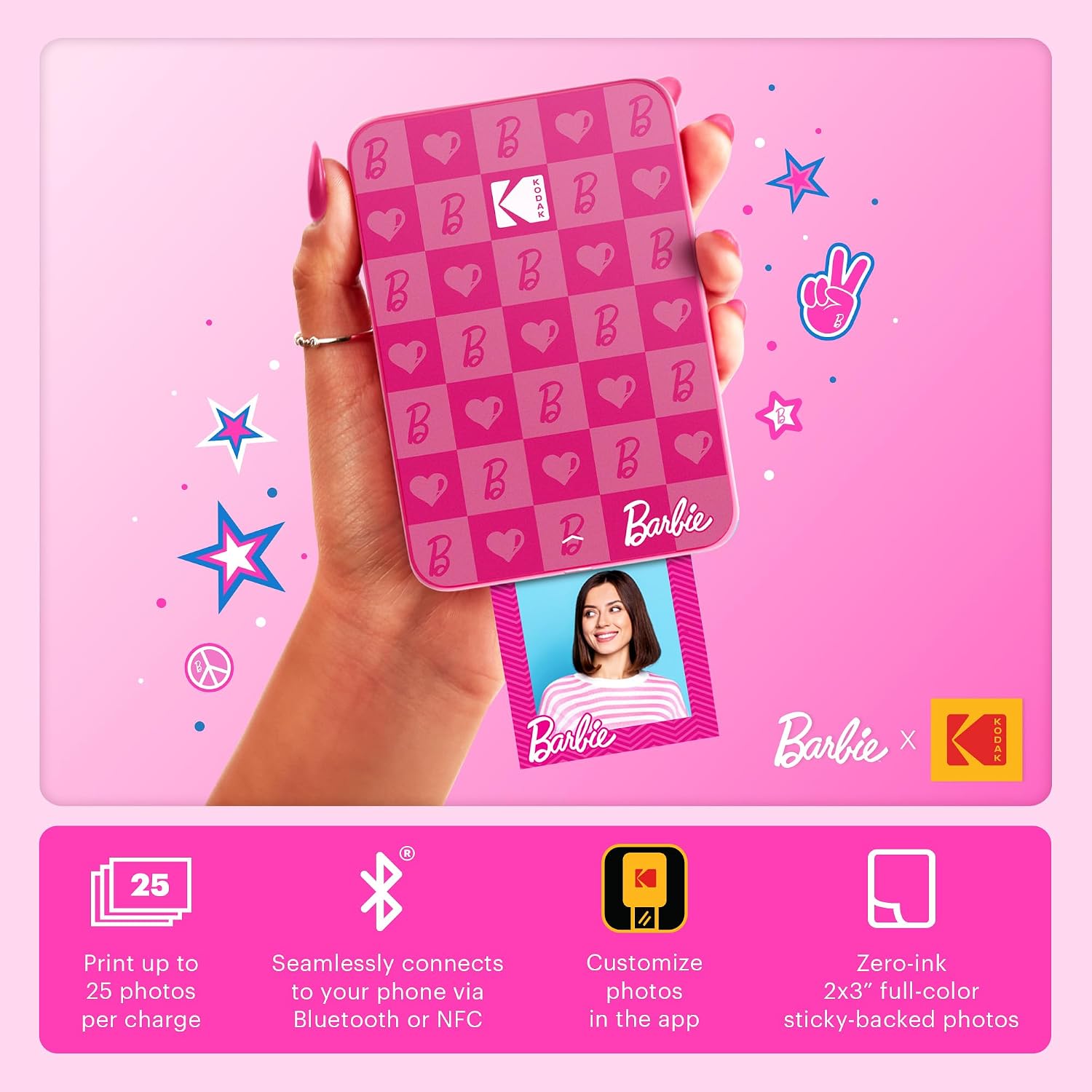 KODAK Step Instant Smartphone Photo Printer, Portable Mini Color Wireless Mobile Printer, Zink 2x3” (5.1x7.5 cm) Sticky-Back Photos