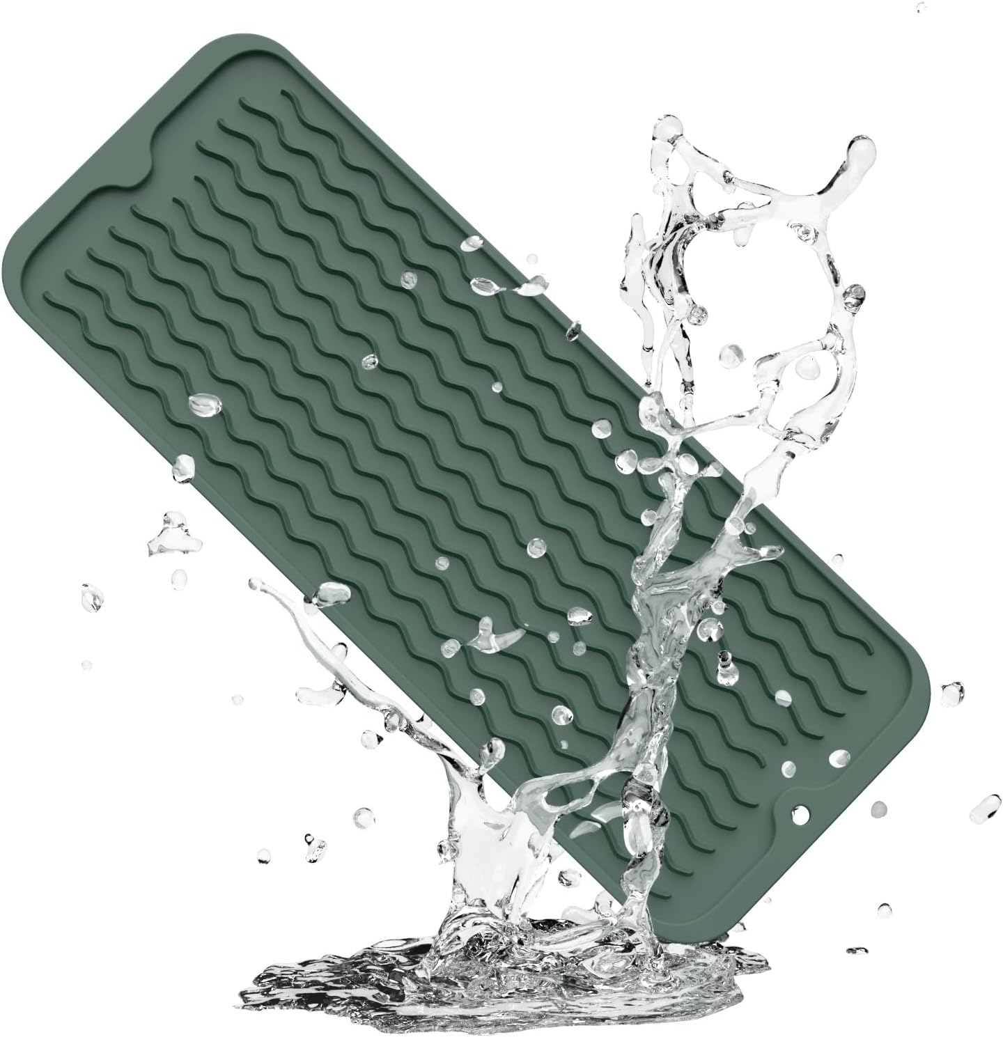 ZLR Silicone Dish Drying Mat for Kitchen Counter, Eco-Friendly Fast Dry Dish Mat, Easy Clean Multi Usage Drying Matt, Heat Resistant Trivet