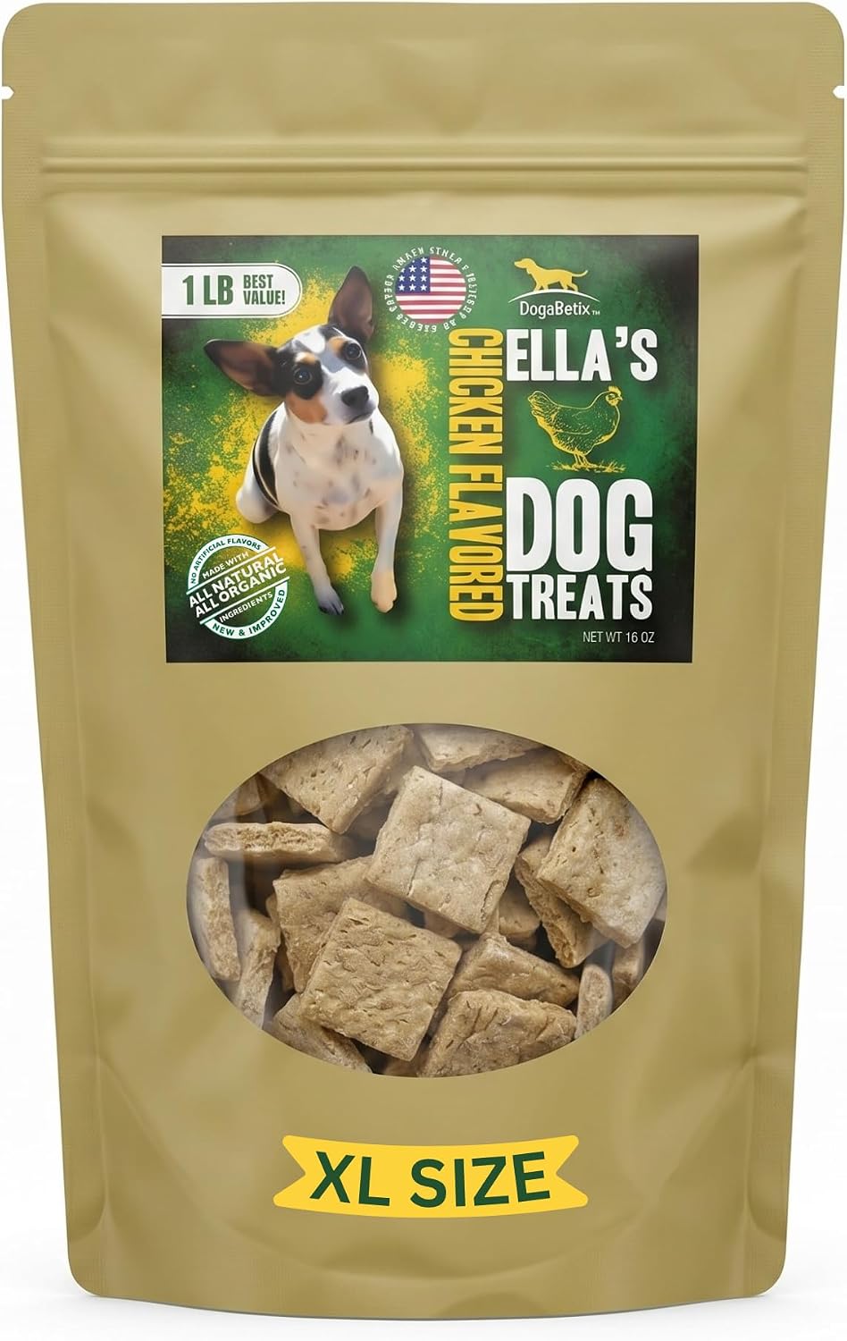 Ella's Diabetic Dog Treats Chicken (8oz) - Low Glycemic Ingredients - Vet Approved - Made in USA by Owners of Diabetic Dogs - Developed to Help Keep Glucose Levels Stable