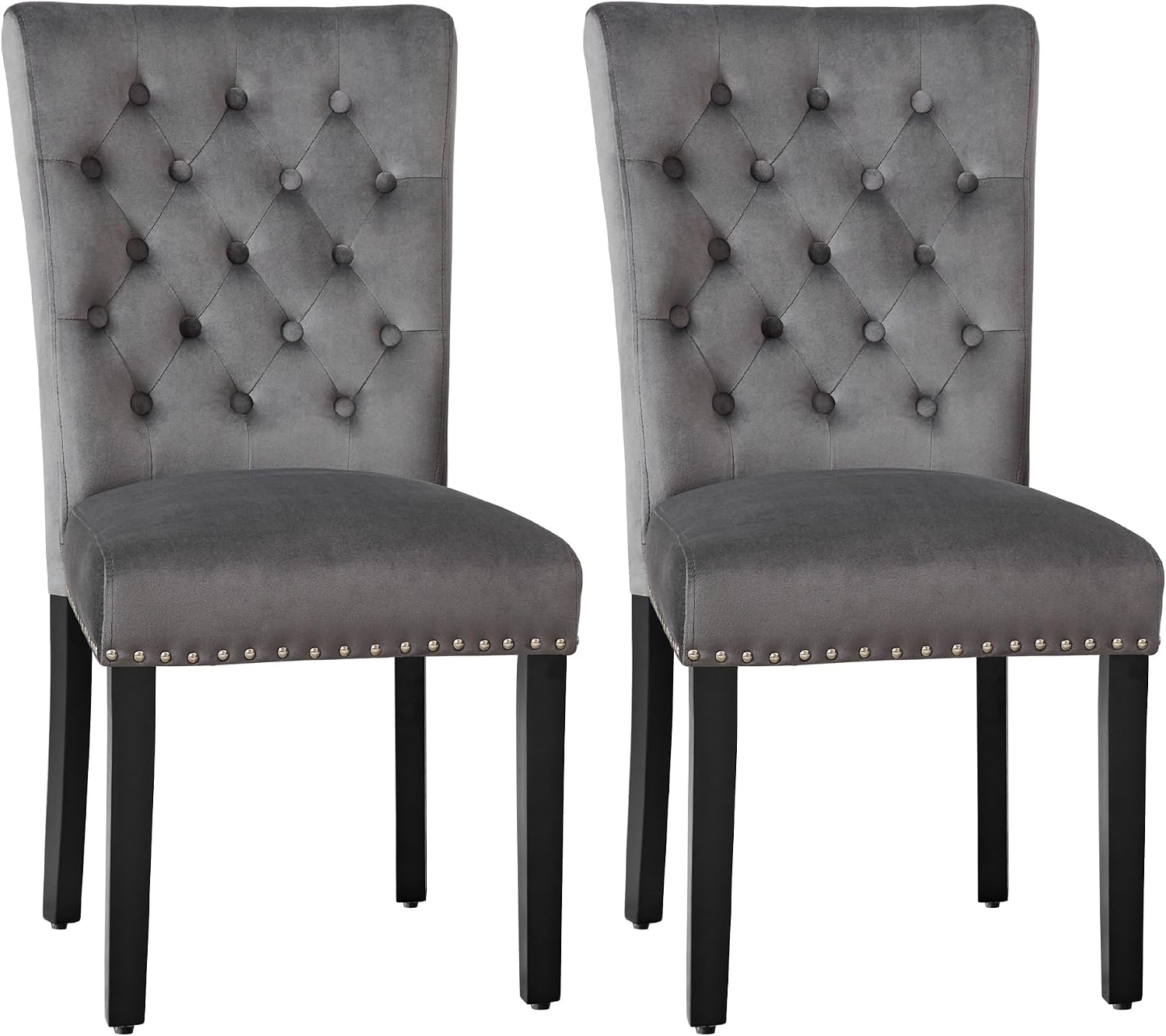 adochr Velvet Dining Chairs Set of 2, Parsons Kitchen Chair, Blue