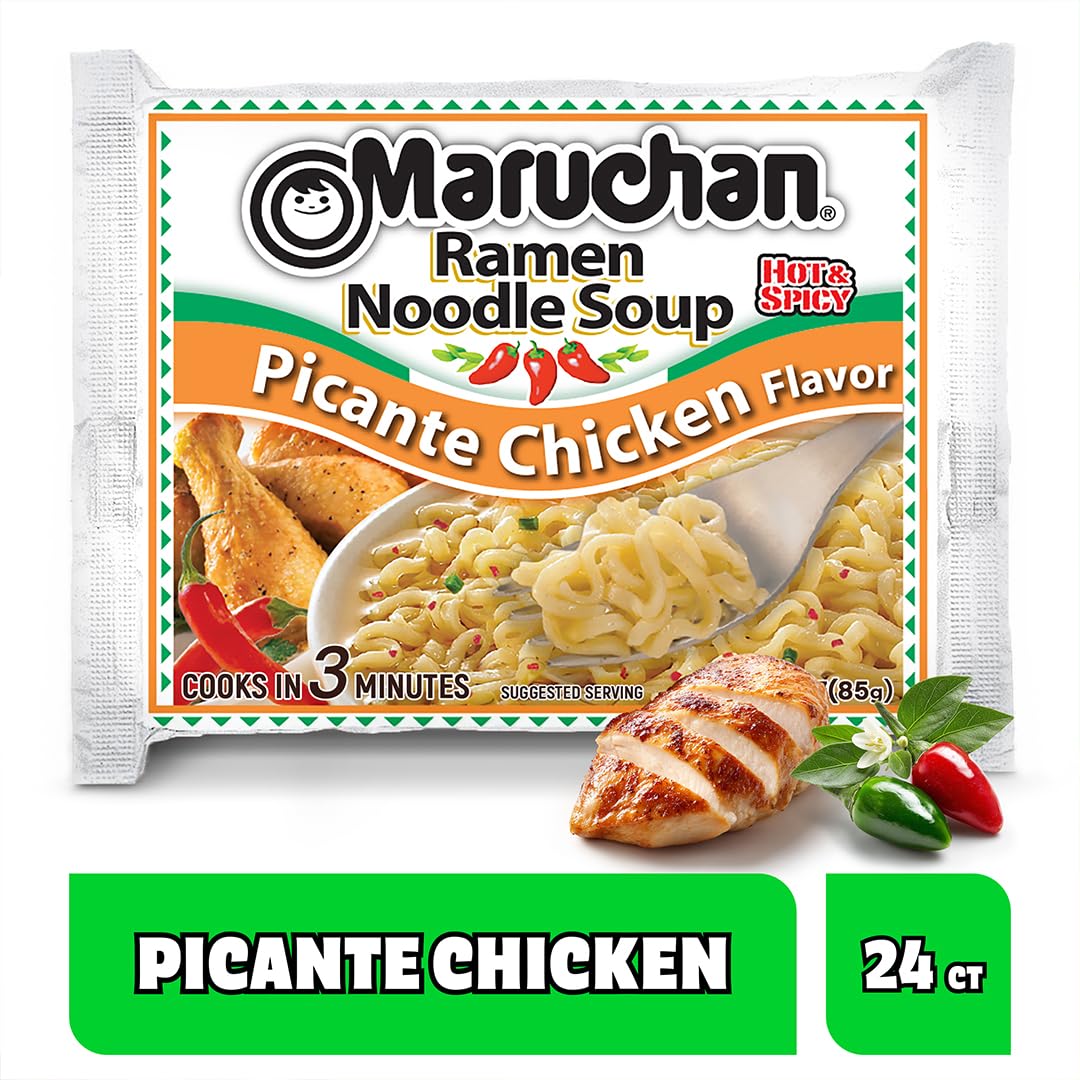 Maruchan Ramen Noodle Soup, Pork Flavor – Japanese-Style Instant Noodles, Quick & Easy Meal for Kids, Students & Busy Families – 3 Oz. (24 Pack)