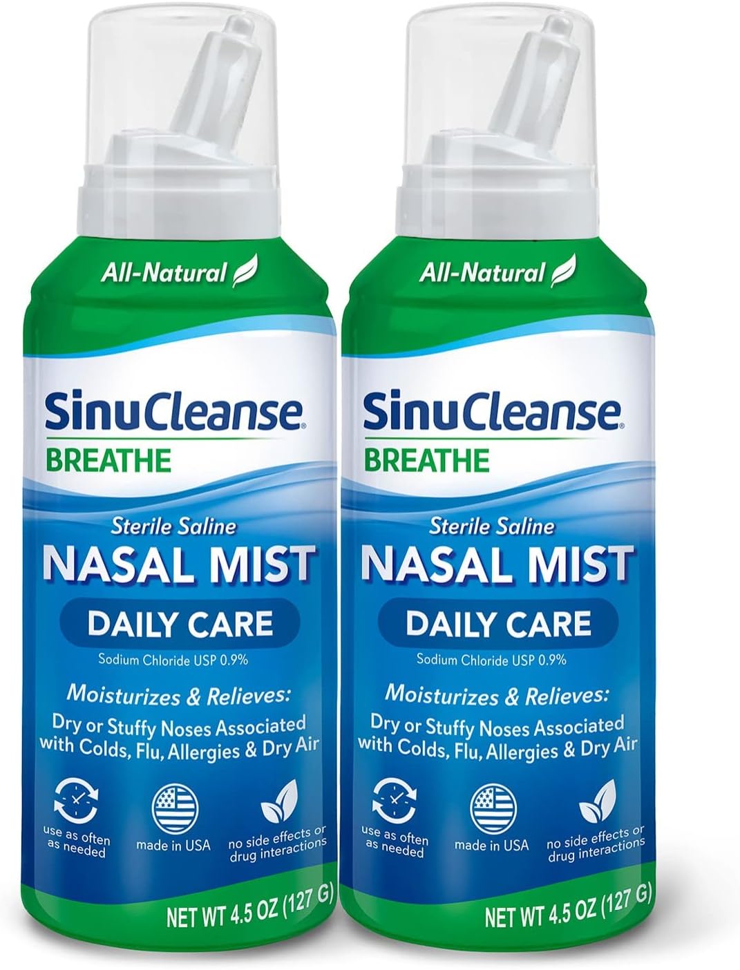 SinuCleanse Daily Care Sterile Saline Fine Mist Nasal Spray, 4.5 Oz