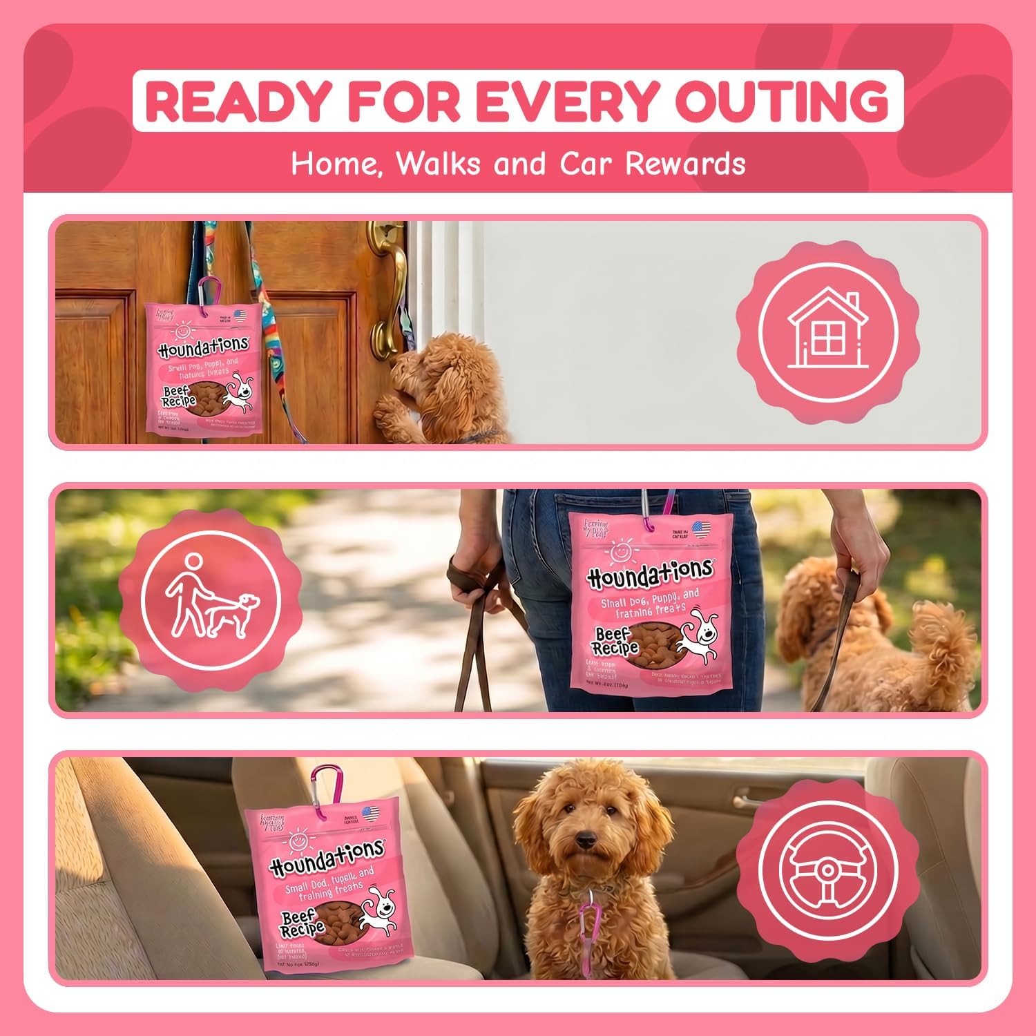 Loving Pets Houndations Chicken Dog Training Treats | All Natural | 2.6 Calories Per Treat | Grain-Free, Wheat-Free, Gluten-Free & Corn-Free | for Small Dogs & Puppies, 4 oz
