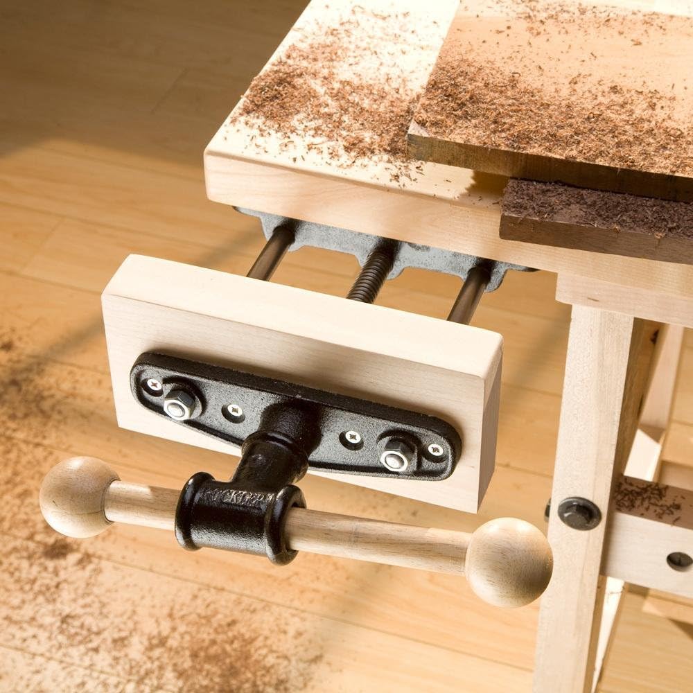 Rockler Quick Release Front Vise 9" Dual Guide Rod Woodworking Vise | Front Vise – Secure Work Holding – Woodworking Vise – Quick Release –