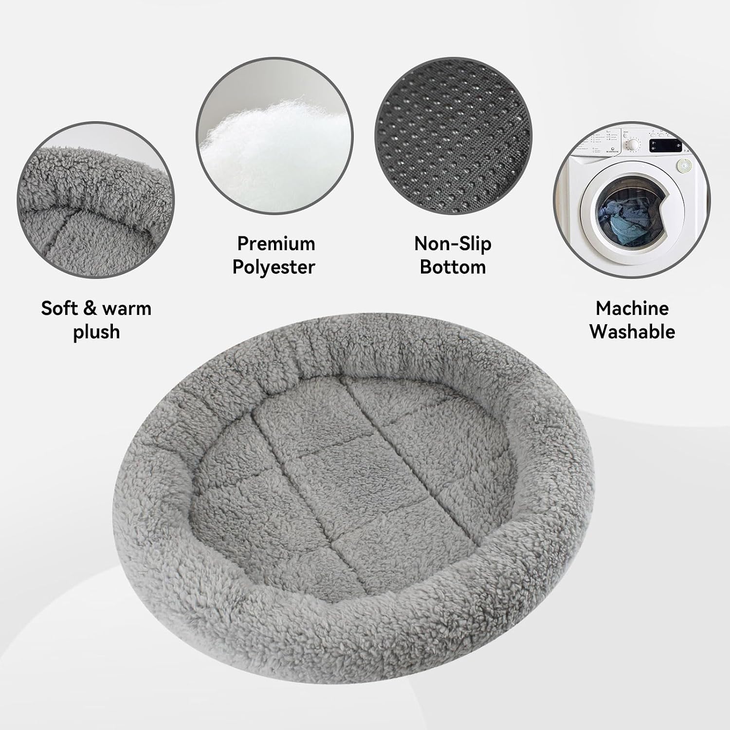LESYPET Cat Bed for Indoor Cats, Soft Cat Cushion with Cat Pillow Around, Rectangle Kitten Pad Small Bed for Window Sill, 15'' x 10''
