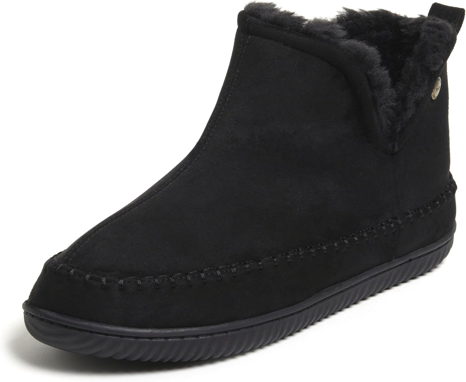 Dearfoams Men's Memory Foam Indoor House Slippers Brixen Ankle Boot House Shoes - Gifts for Men