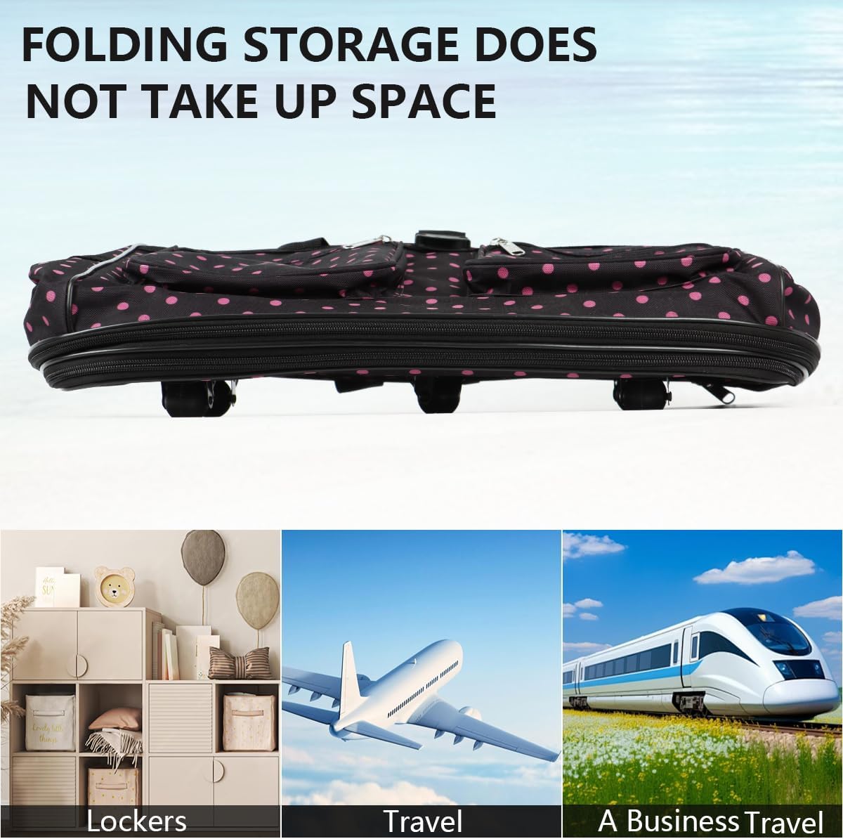 40'' Expandable Rolling Duffel Bag Suitcases w/Wheels,Foldable Luggage Bag