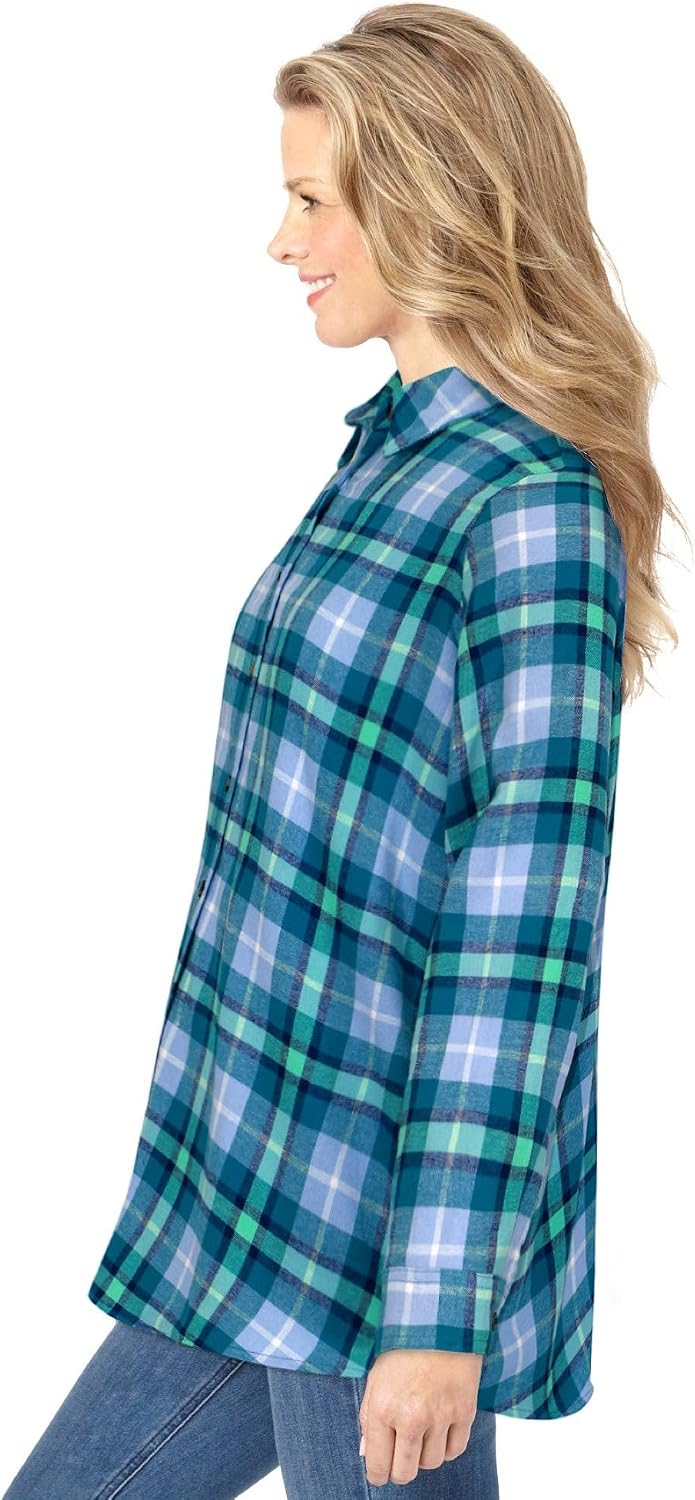 Woman Within Classic Flannel Shirt