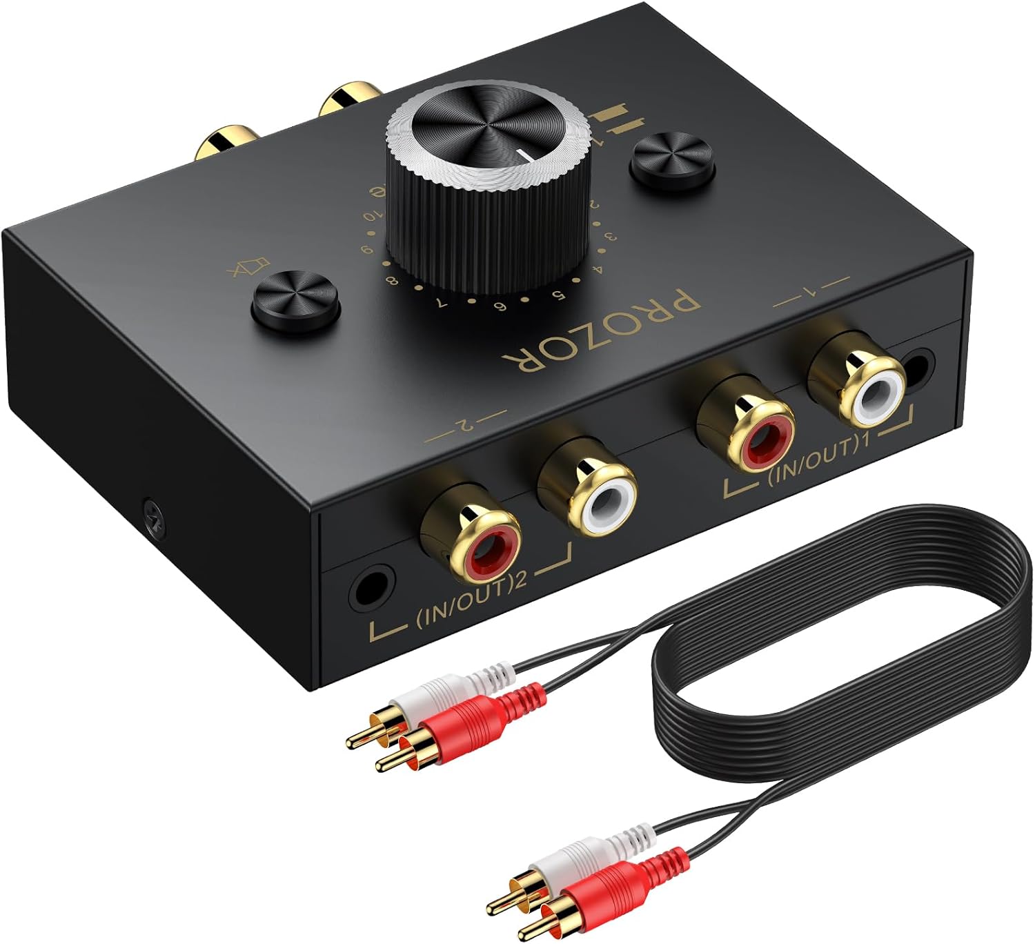 PROZOR RCA Stereo Audio Switcher - 2 in 1 Out R/L Stereo Audio Switch