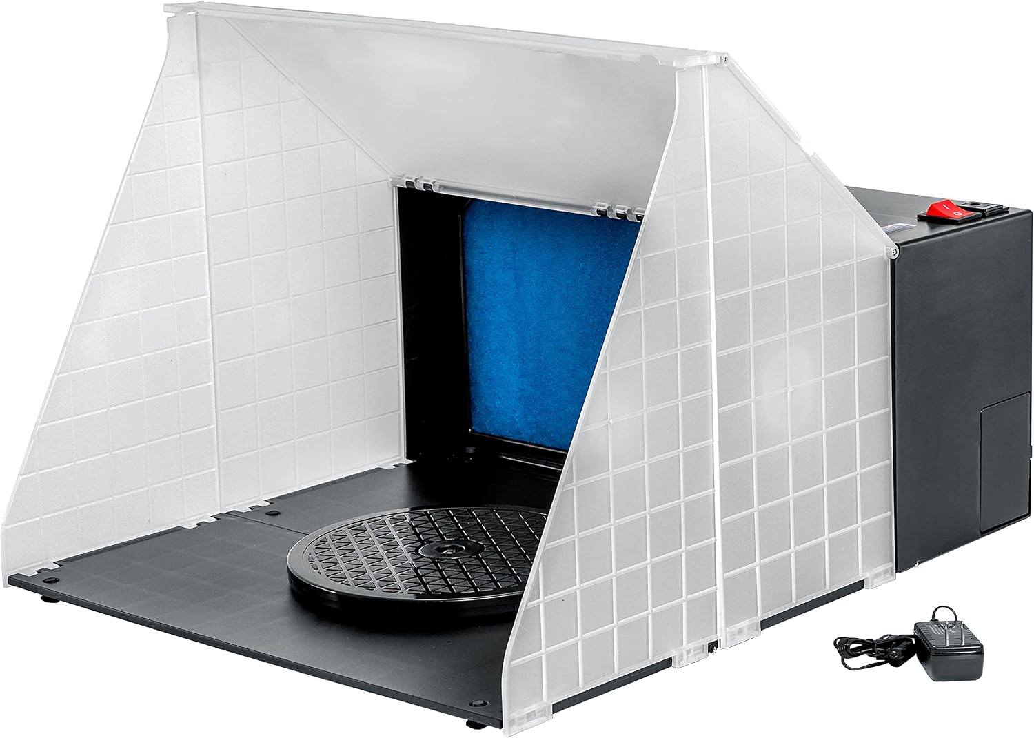 Master Airbrush Portable Airbrush Spray Booth Kit | With 25W Fan, Turntable &Extension Hose, 16.5"x19"x13.5" Hobby Airbrush Booth for Painting, Models