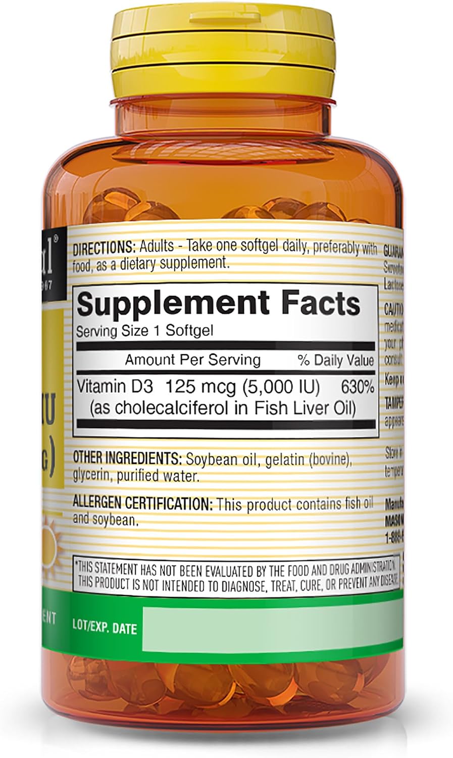 MASON NATURAL Vitamin D3 2000 IU Ultra Strength, 180 Day Supply