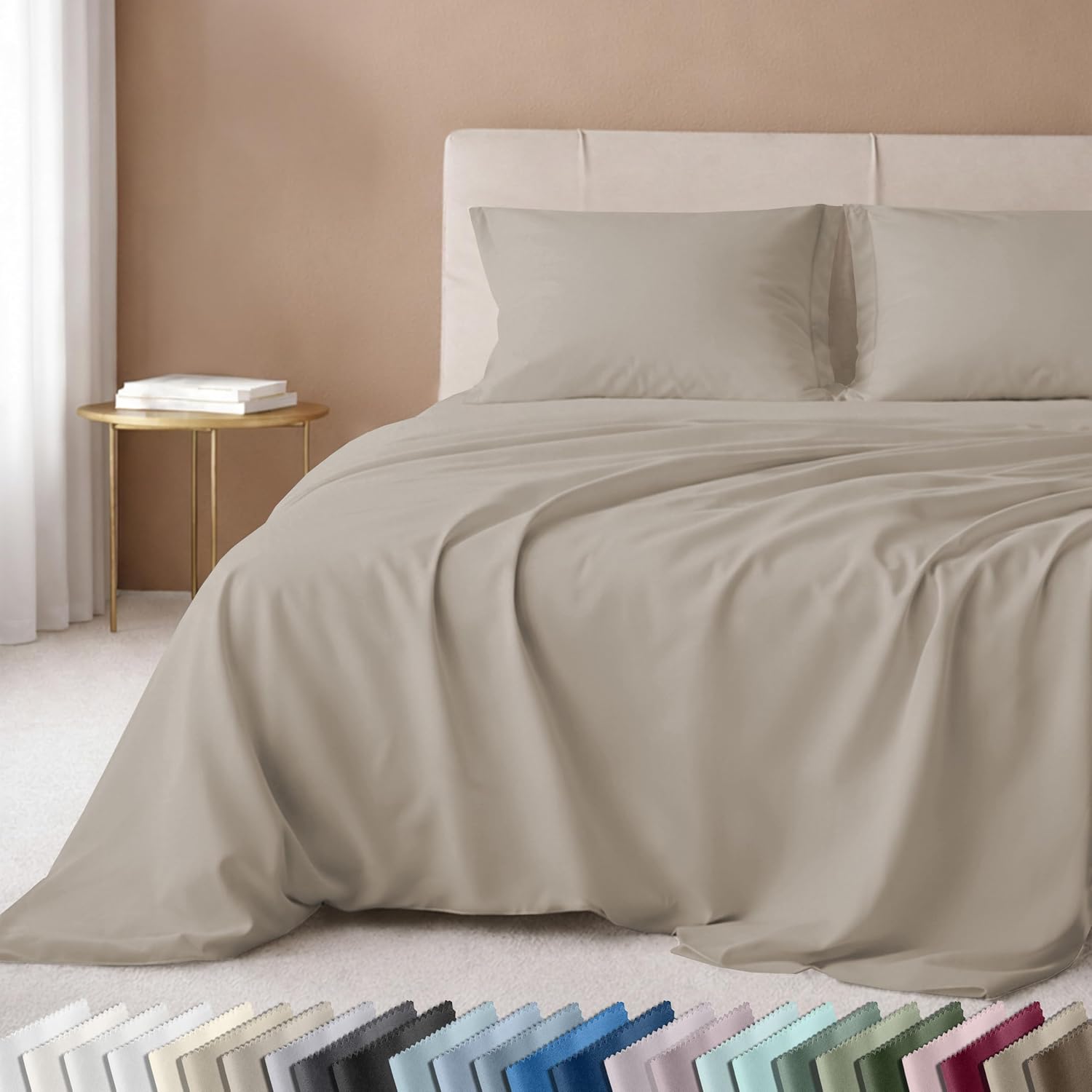 California Design Den Luxury 600 Thread Count Full Size Sheet Sets, Seafoam | 100% Cotton Sateen Backed by Good Housekeeping Seal, Soft & Smooth, 16" Deep Pocket, All-Around Elastic, Durable, Easy Care