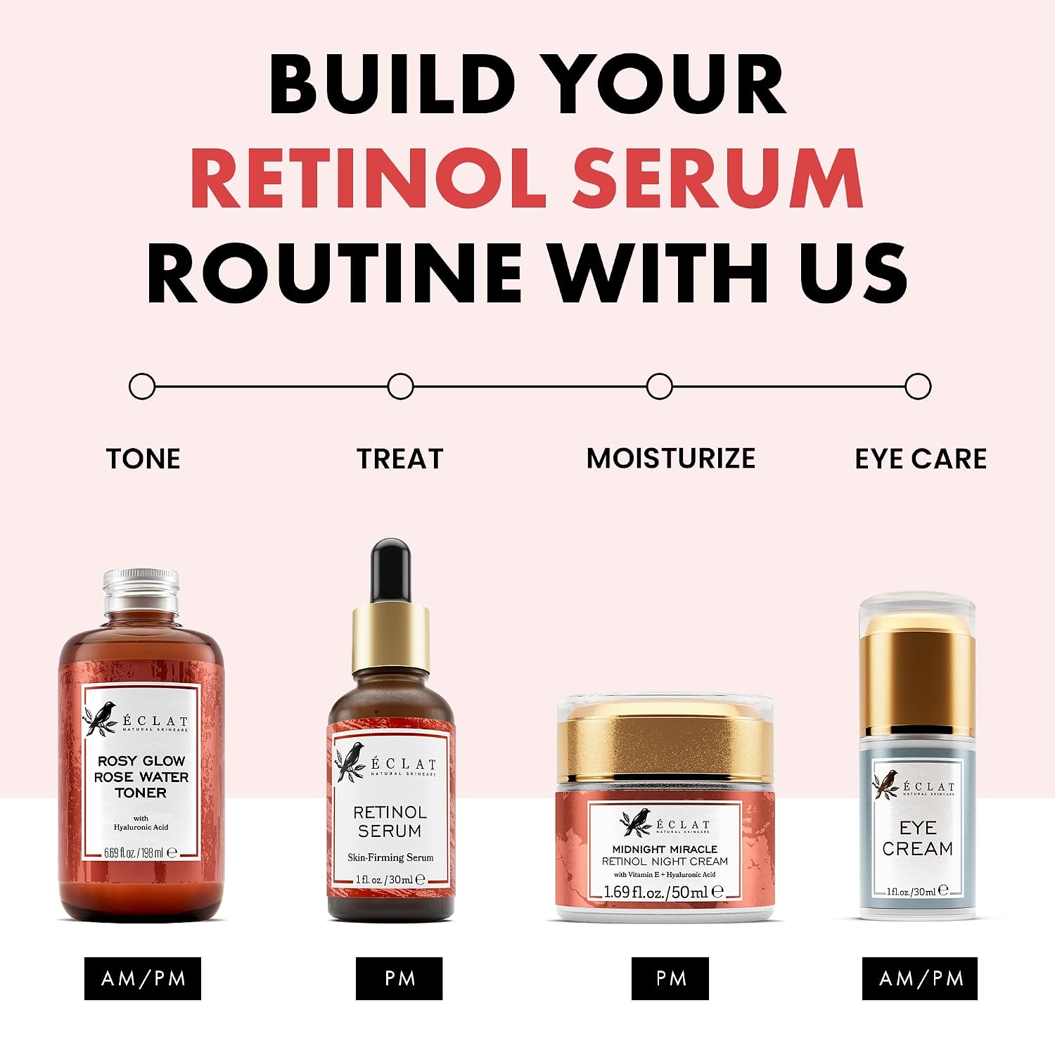 Eclat Skincare Vitamin C Serum - Skin Care for Dark Spots, Vitamin C Serum for Face with Hyaluronic Acid, Ferulic Acid, & Vit E - Anti Aging and Skin Brightening Vit C Formula for Face Care 1 Fl Oz