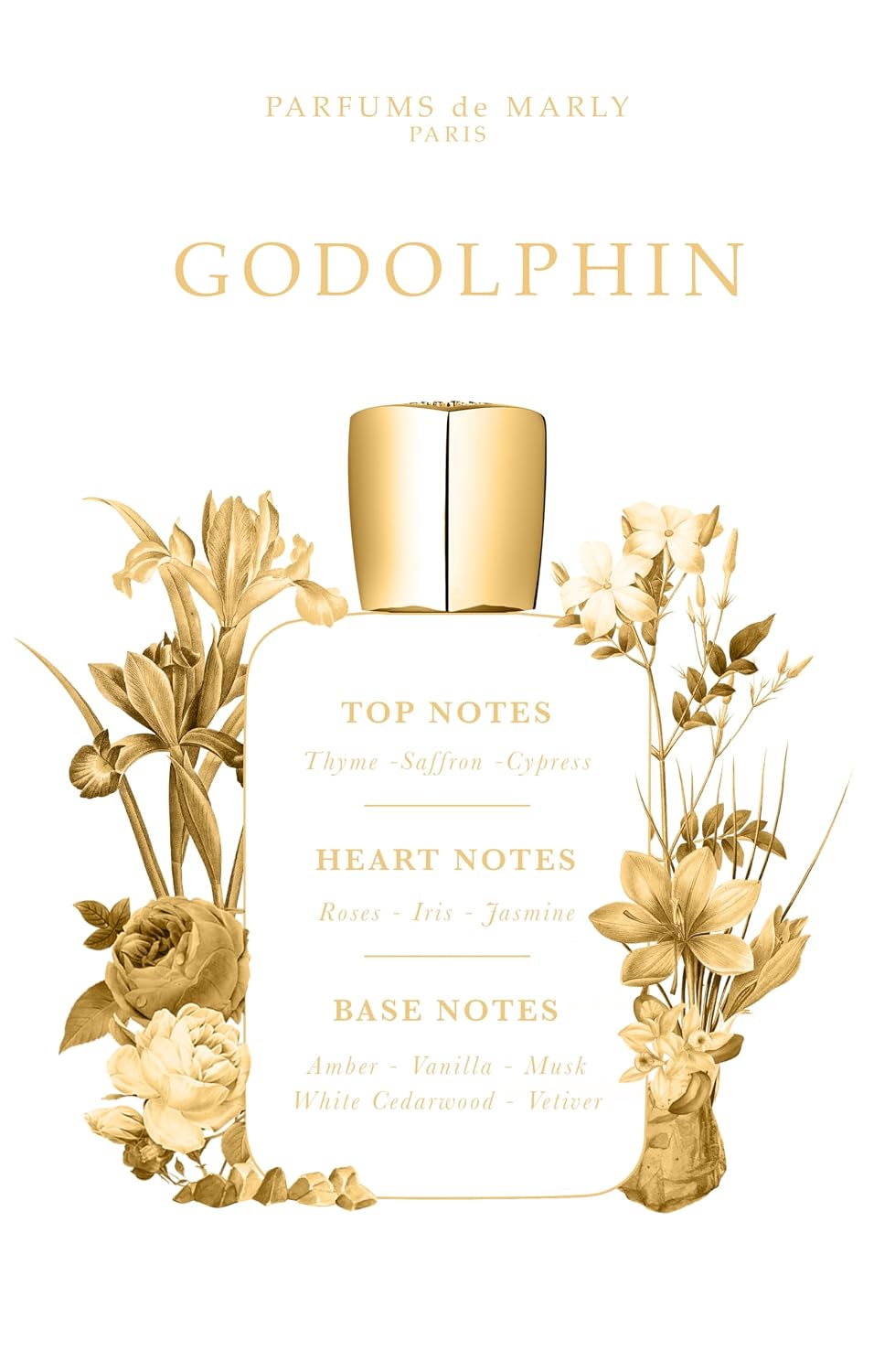PARFUMS de MARLY - Godolphin - 2.5 Fl Oz - Eau De Parfum For Men - Top notesThyme, Saffron, Cypress - Heart notes Roses, Iris