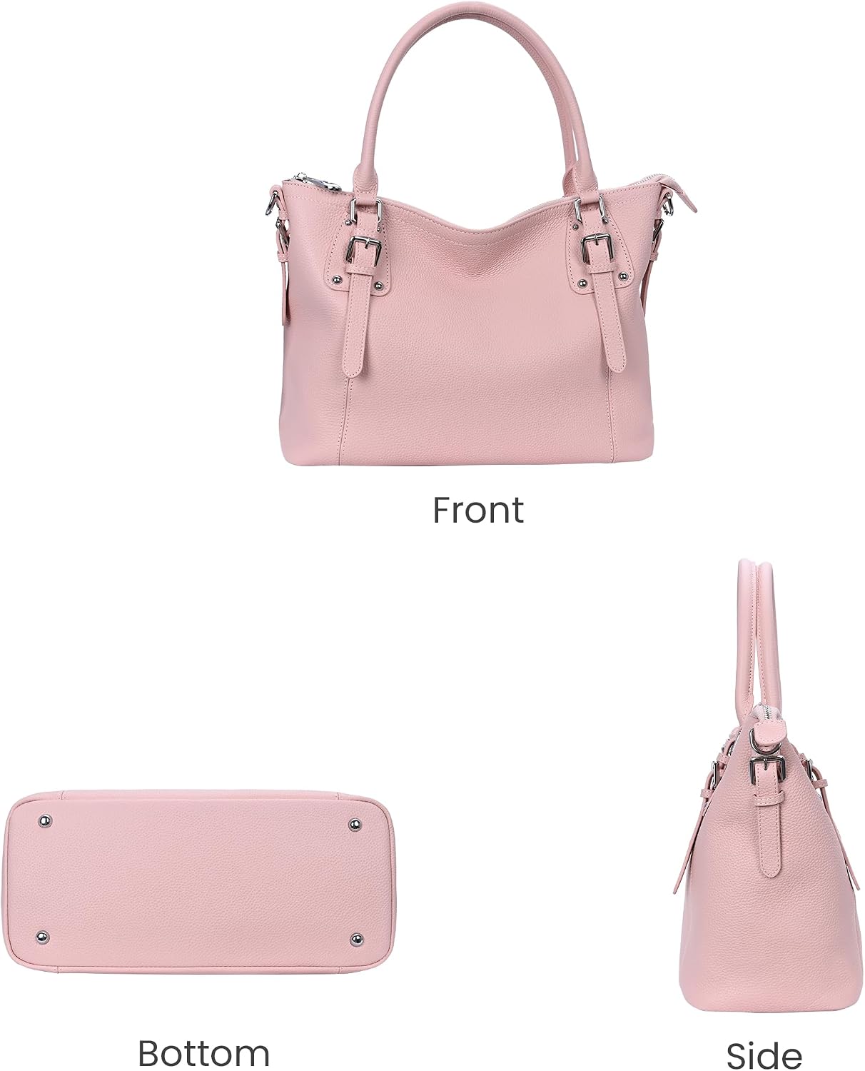 HESHE Leather Purses and Handbag for Women Shoulder Bag Tote Top Handle Bag | Genuine Designer Large Capcity Hobo Crossbody Satchel Travel Work Ladies Zippered Ladies Daily Bag Adjustable Long Strap