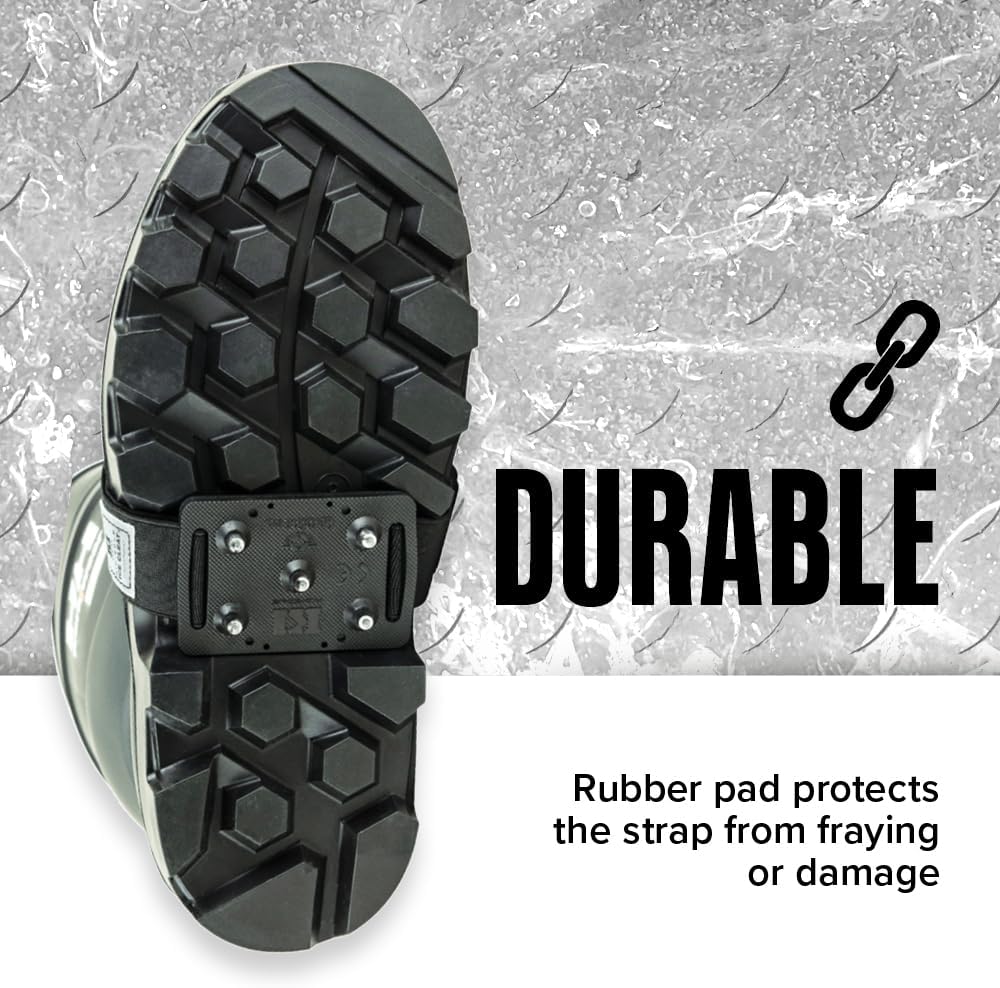 K1 Mid-Sole Ice Cleats for Men & Women - Rotatable Traction Aids For Winter Snow - Hi Vis - Low Profile