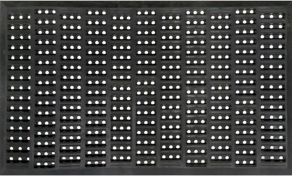 Shepherd Hardware 8100E Indoor/Outdoor Recycled Floor 18 x 30-Inches, Black Rubber Mat, 1' 6" x 2' 6" x 1/2"