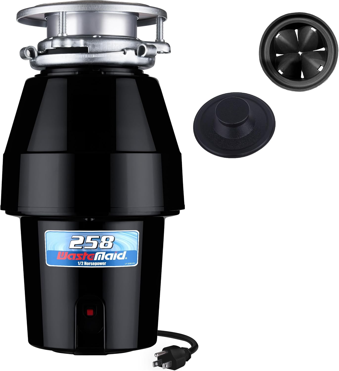 Waste Maid Garbage Disposal, Anti-Jam, Continuous Feed, 1/2 HP Standard | Anti-Jam Stainless Steel Food Waste Grinding System, Quiet Continuous Feed, Easy 3-Bolt Mount, 8-Yr Warranty 10-US-WM-158-3B