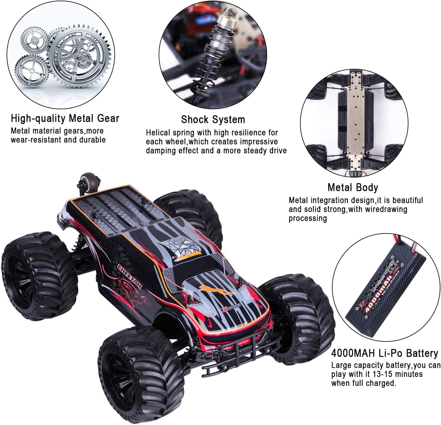 JLBRACINGRC 1/10 Brushless RC Cars for Adults, 80+ KPH, 4WD RC Trucks |120A ESC Monster Trucks, All-Terrain Off-Road Big Remote Control Car