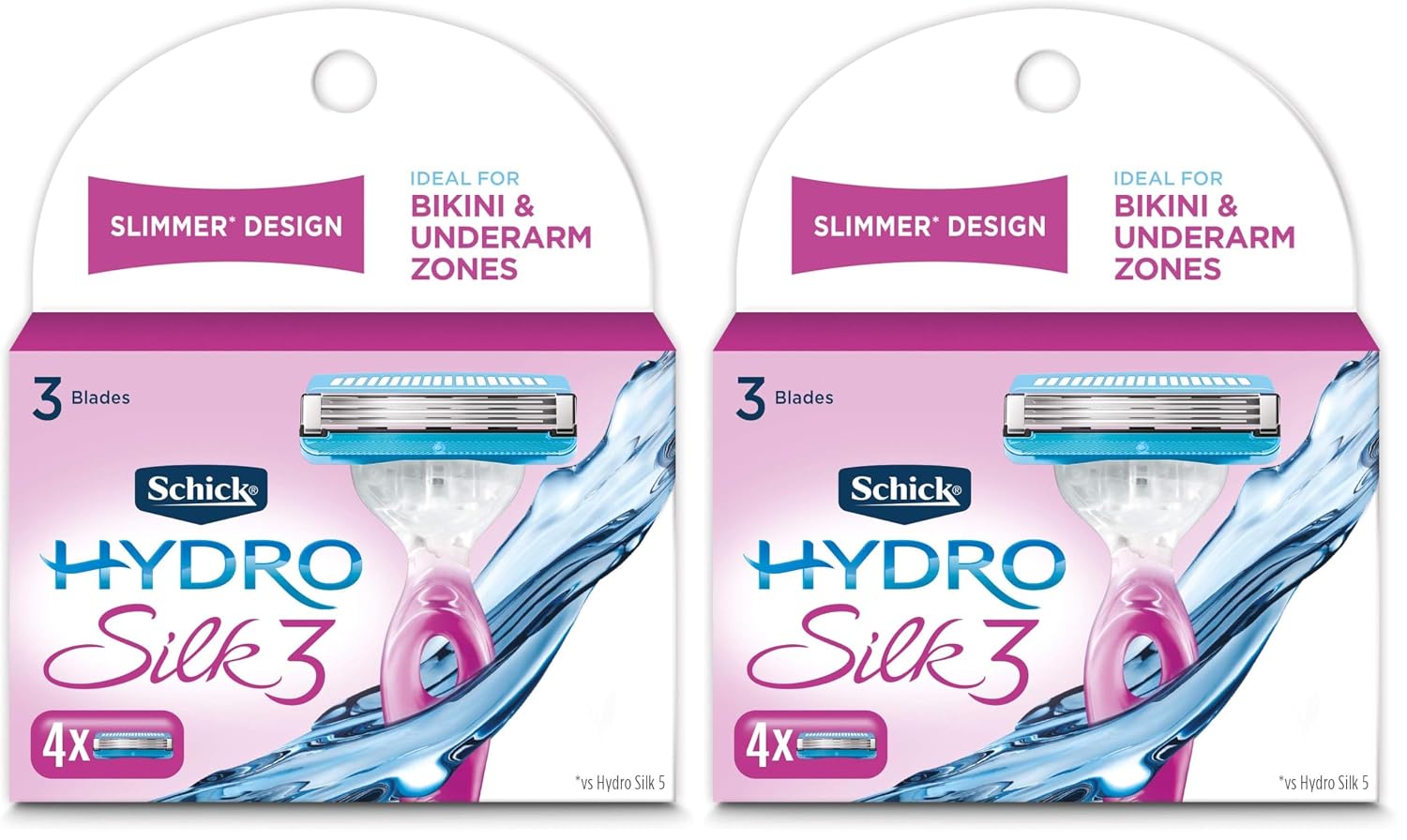 Schick Hydro Silk 3 Razor Blades Refills for Women, 4 Count