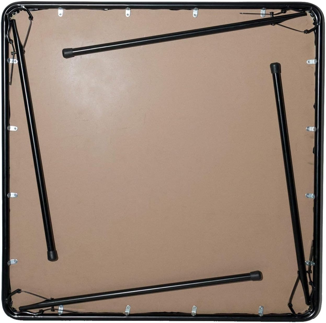 38" Square Folding Card Table - Portable, Easy-to-Store, Vinyl Upholstered, Sturdy Steel, Wheelchair Accessible - Beige