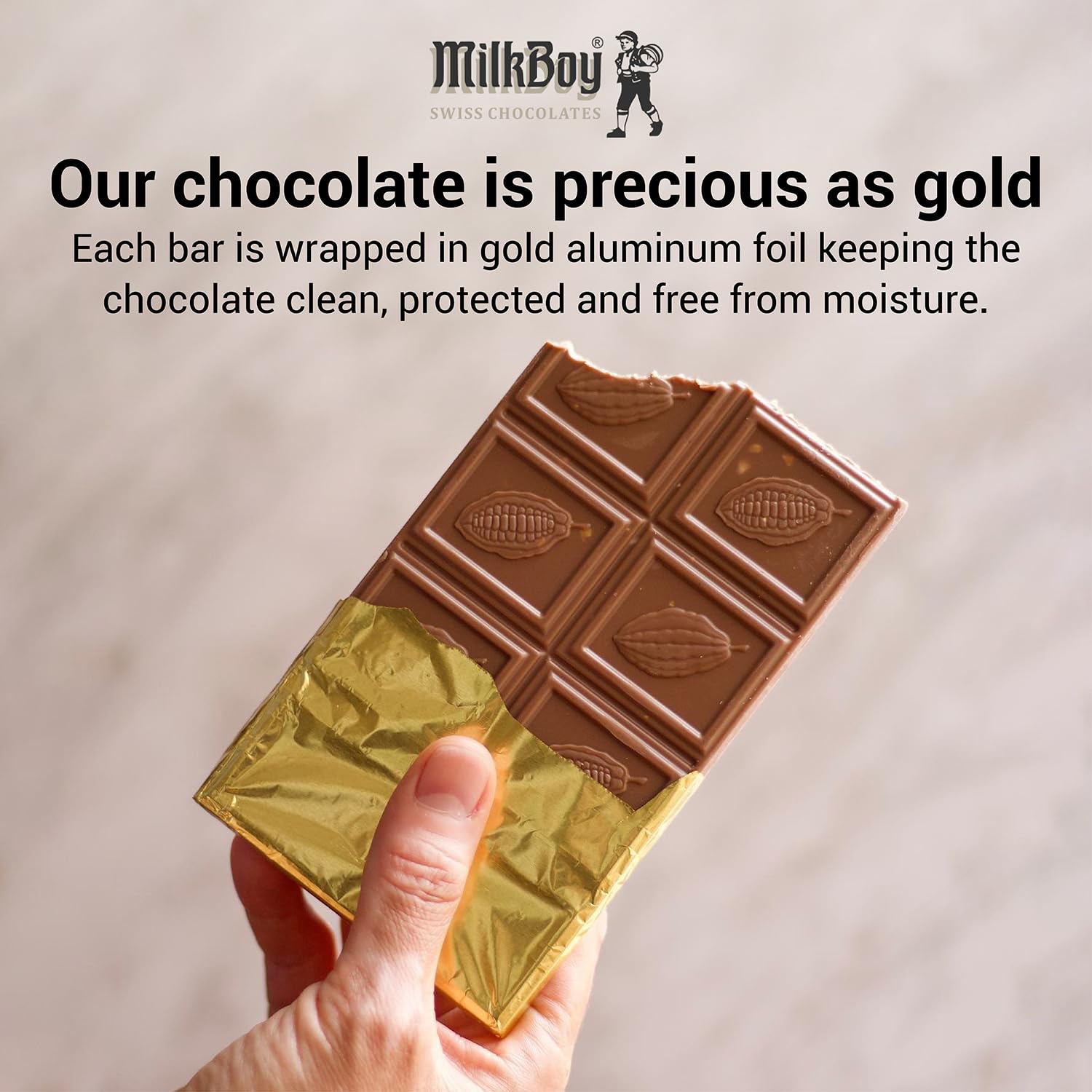 MilkBoy Swiss Chocolates Alpine Milk Chocolate Bars - 3 oz, 5 Pack | Premium gourmet treat with creamy milk. Rainforest Alliance certified cocoa. Gluten free. Kosher. Crafted in Switzerland.