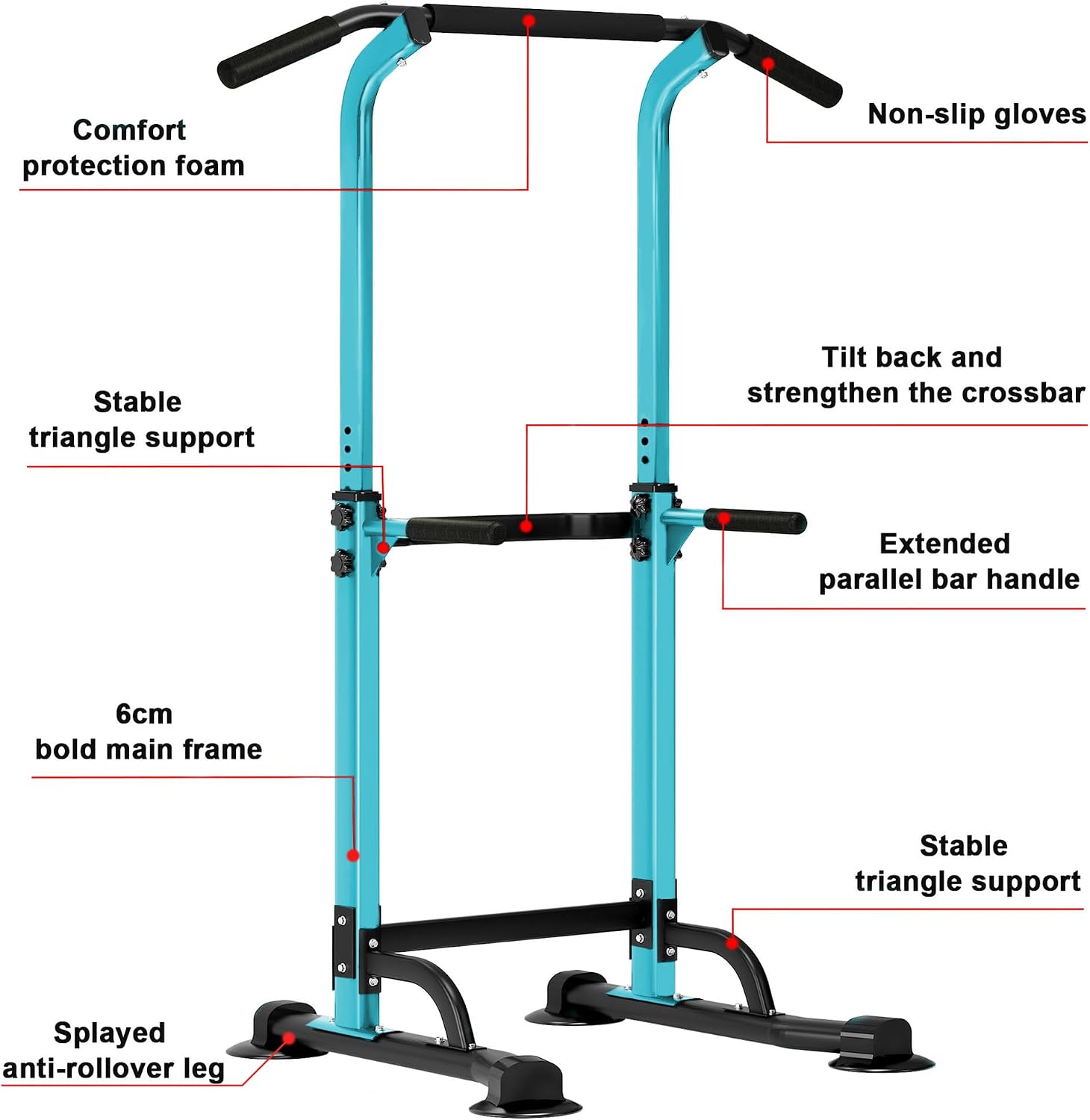 SogesHome Multi-Function Power Tower Pull Up Bar Dip Station for Home Gym