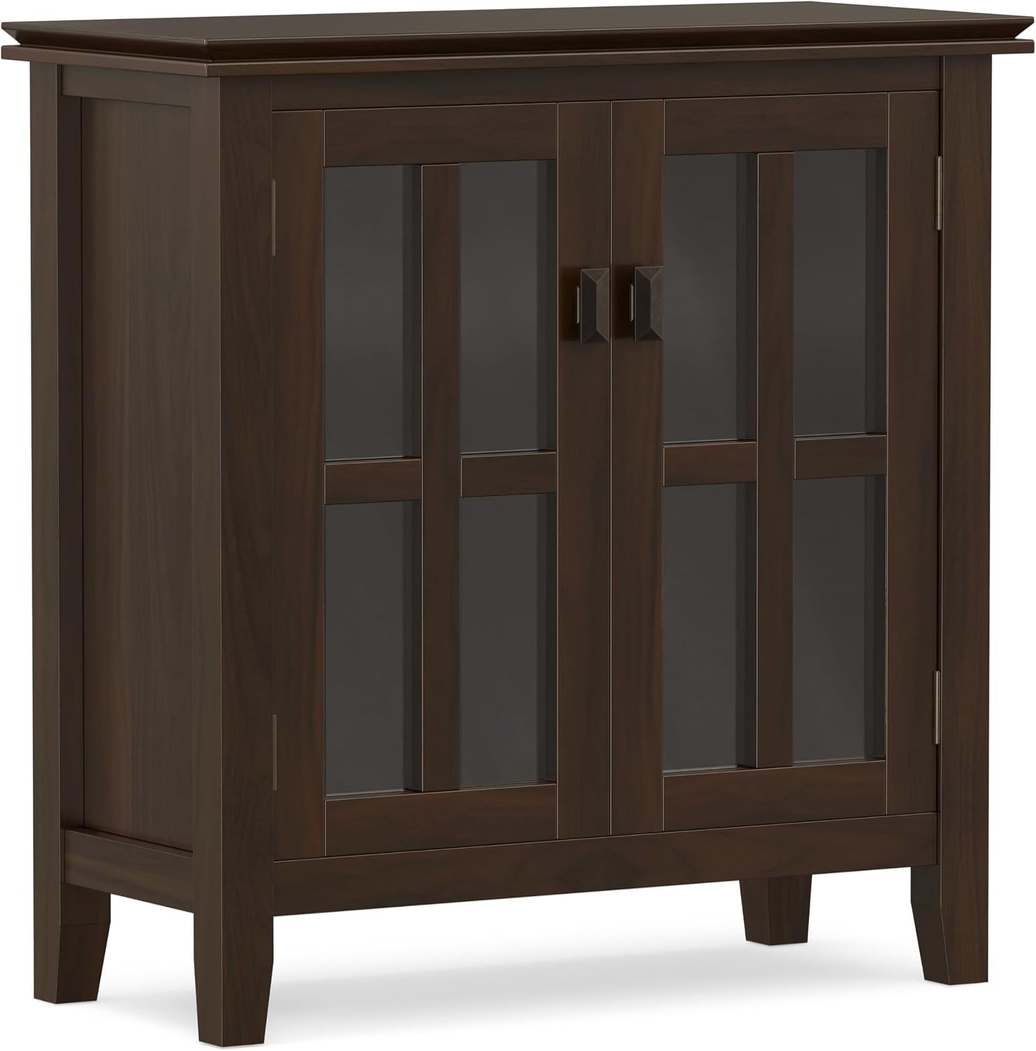 SIMPLIHOME Artisan 30" Wide Solid Wood Cabinet in Russet Brown