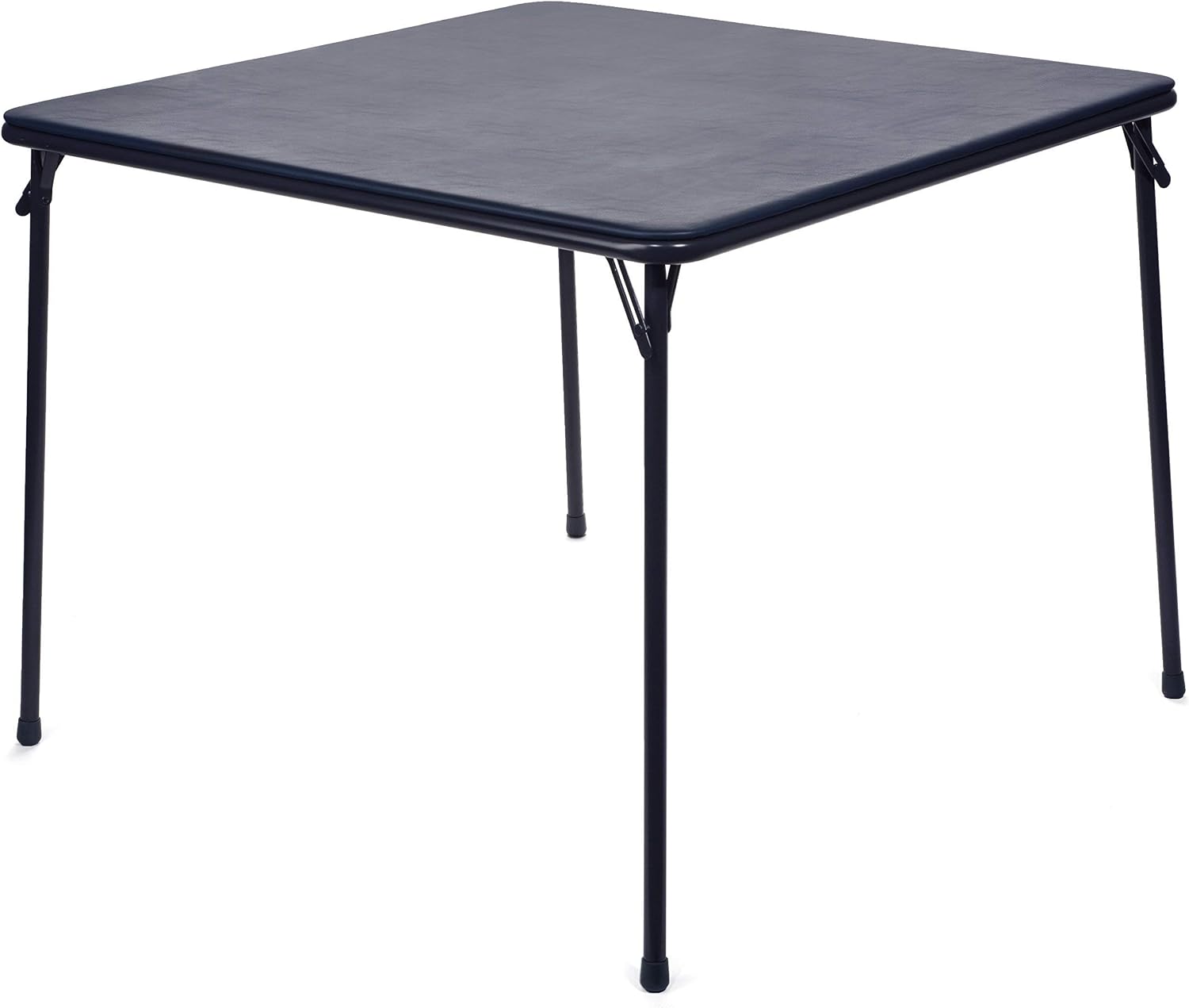 38" Square Folding Card Table - Portable, Easy-to-Store, Vinyl Upholstered, Sturdy Steel, Wheelchair Accessible - Beige