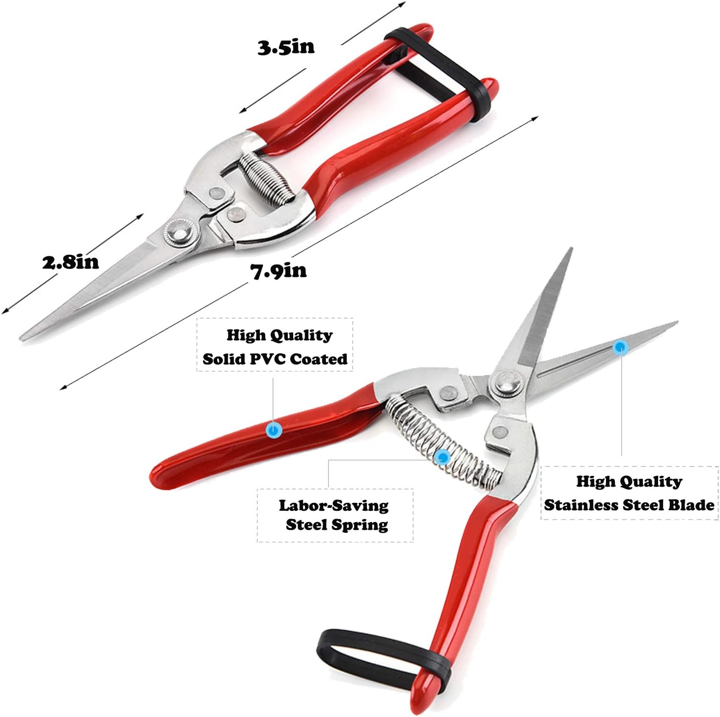 Pruning Shears with Stainless SK5 Steel Blades+Straight Tip Gardening Shears Garden Shears Garden Clippers Florist Scissors Hand Pruners Garden