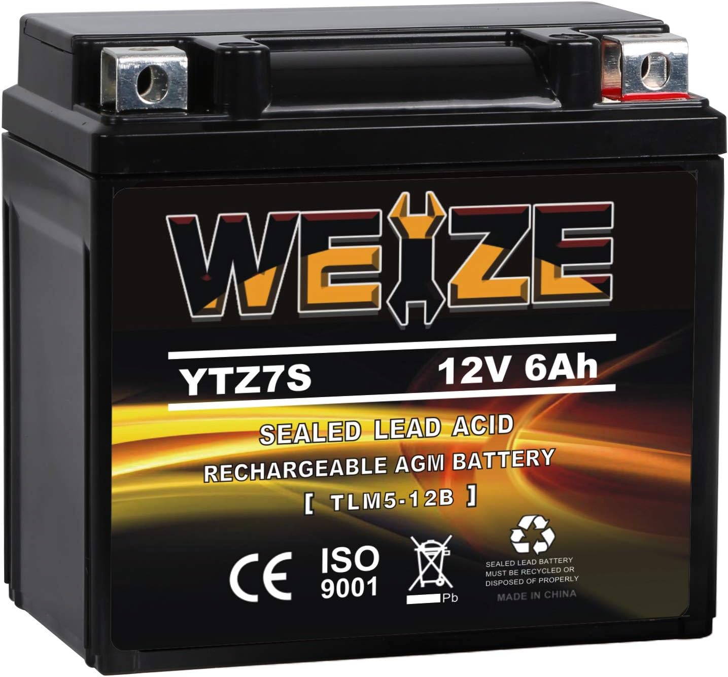 Weize YTX14 BS ATV Battery High Performance - Maintenance Free - Sealed AGM YTX14-BS Motorcycle Battery compatible with Honda Suzuki Kawasaki Yamaha scooter snowmobile